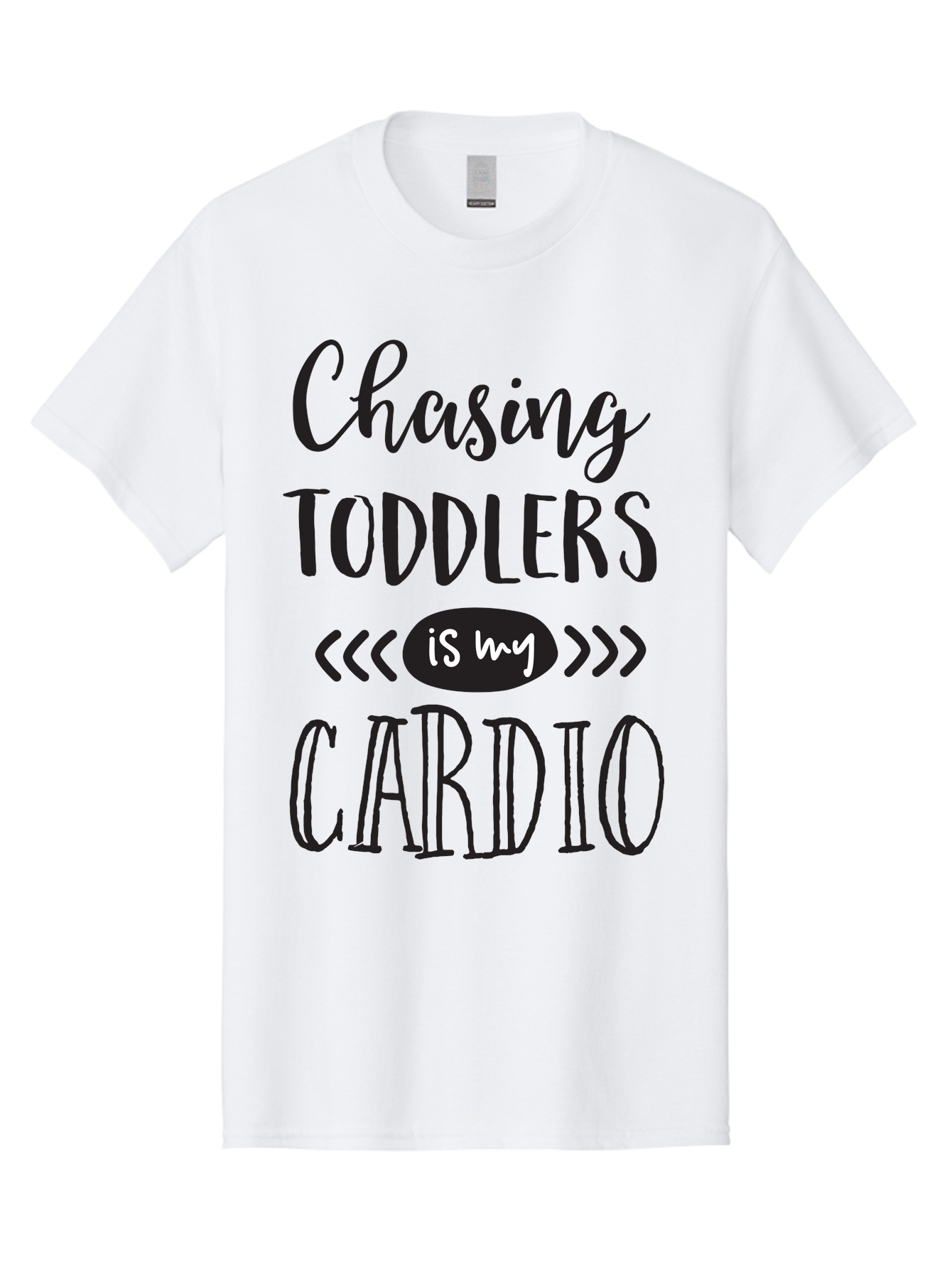 Chasing-Toddlers-Is-My-Cardio Men'S Graphic Tee, 100% Cotton, Comfortable Casual Summer Wear, Machine Washable, Funny Parenting Quote, Mom Life, Humor, Cardio Workout, Chasing Toddlers, Parenting Humor, Mom Jokes, Fitness, Active Parenting, Aac573