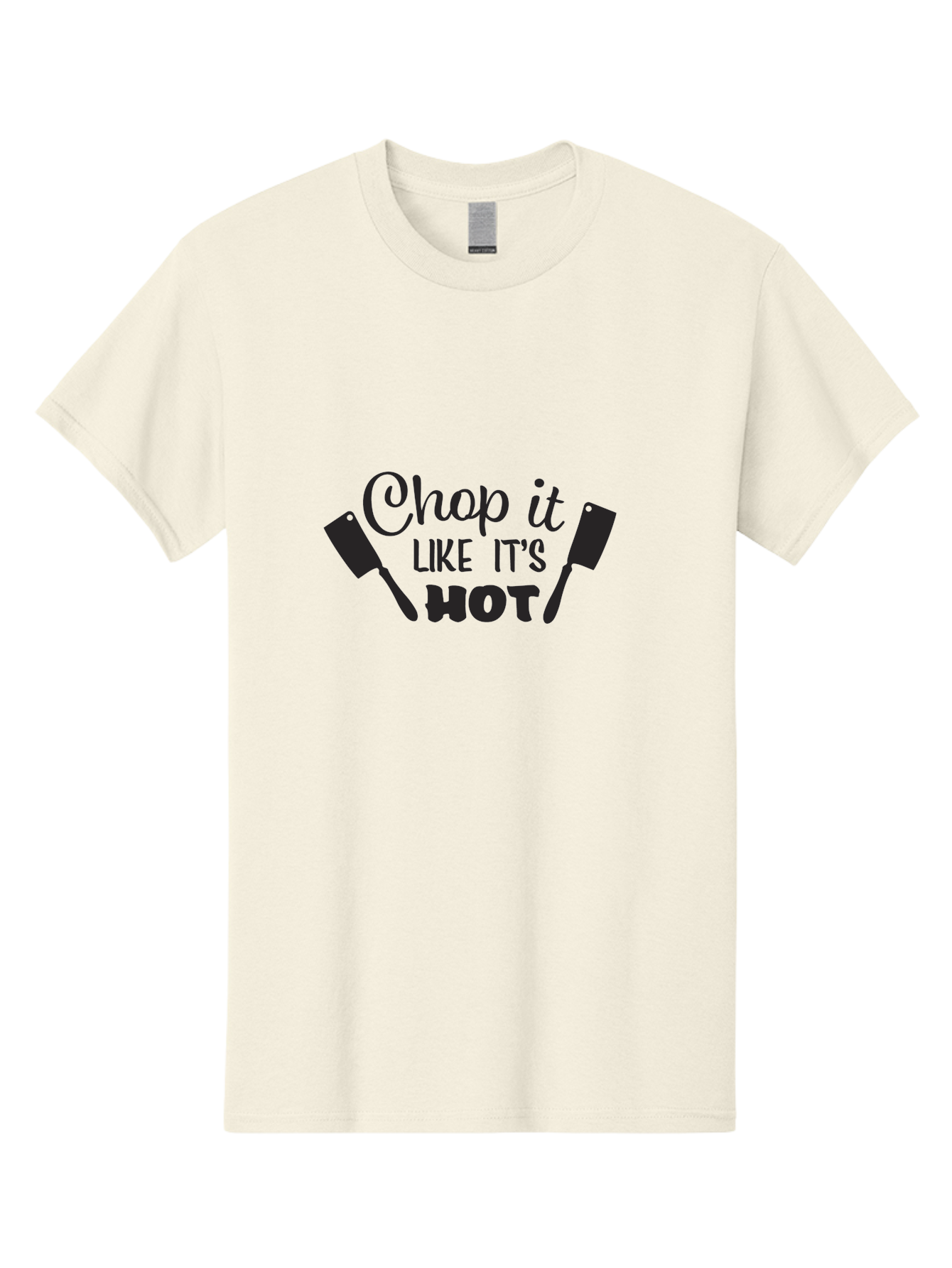 Chop-It-Like-It-S-Hot Men'S Graphic Tee, 100% Cotton, Comfortable Casual Summer Wear, Machine Washable, Cooking Utensils, Kitchen Humor, Playful Typography, Chef'S Tools, Bbq Accessories, Grilling Inspiration, Kitchen Decor Aac575