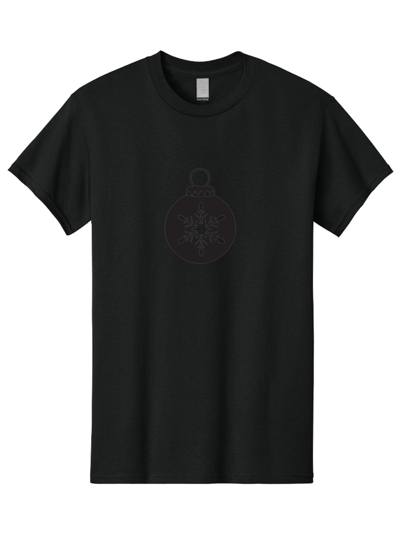Christmas-Bauble Men'S Graphic Tee, 100% Cotton, Comfortable Casual Summer Wear, Machine Washable, Christmas Decoration, Festive Symbol, Snowflake Design, Holiday Ornament, Black And Green, Winter Wonderland Theme, Seasonal Graphic, Aac576