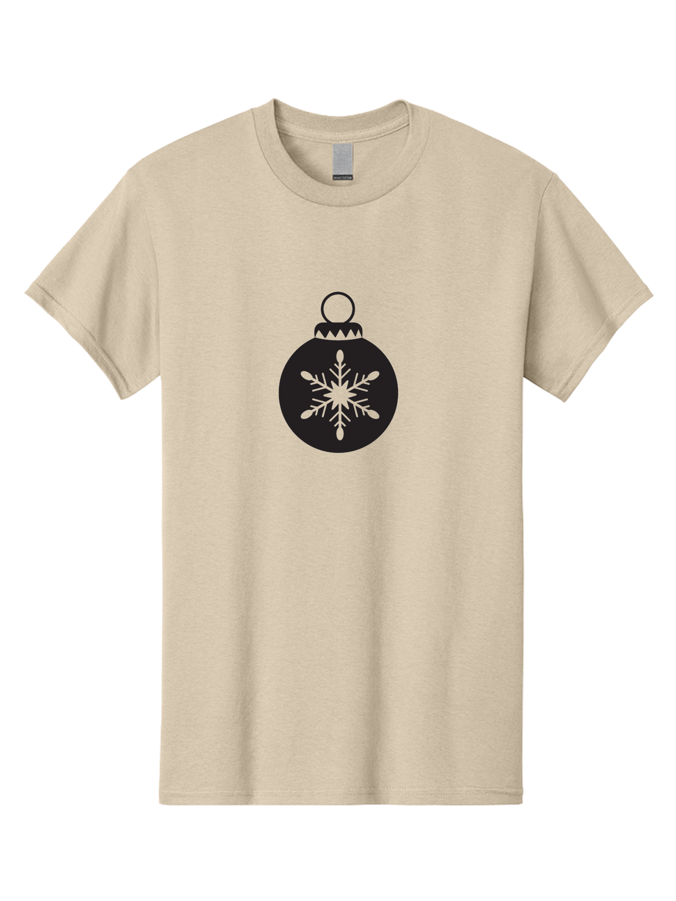 Christmas-Bauble Men'S Graphic Tee, 100% Cotton, Comfortable Casual Summer Wear, Machine Washable, Christmas Decoration, Festive Symbol, Snowflake Design, Holiday Ornament, Black And Green, Winter Wonderland Theme, Seasonal Graphic, Aac576