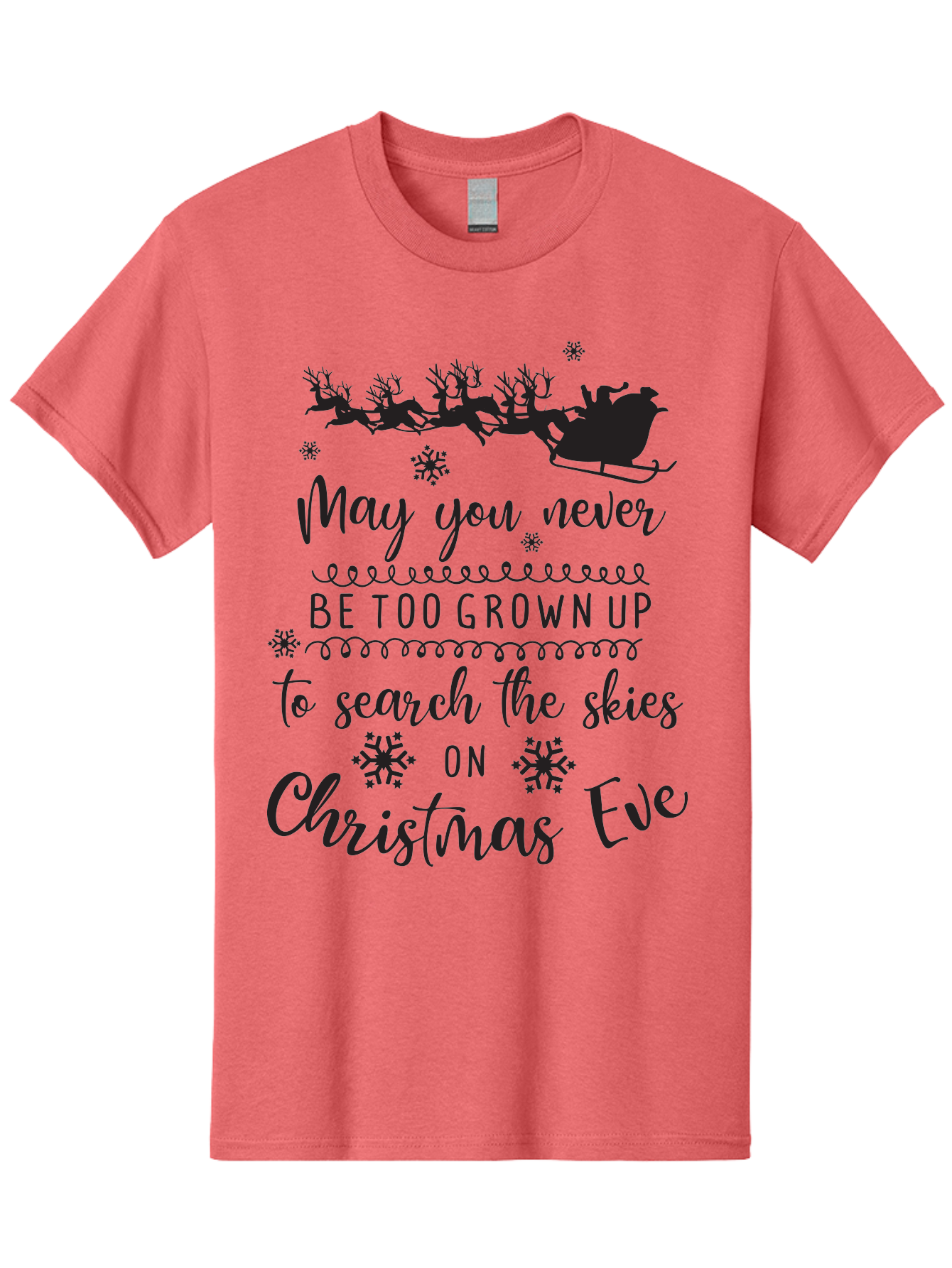 Christmas-Eve Men'S Graphic Tee, 100% Cotton, Comfortable Casual Summer Wear, Machine Washable, Christmas Eve Wish, Santa Claus, Sleigh Ride, Reindeer, Festive Quote, Holiday Magic, Winter Wonderland, Christmas Magic, Santa'S Sleigh Aac581