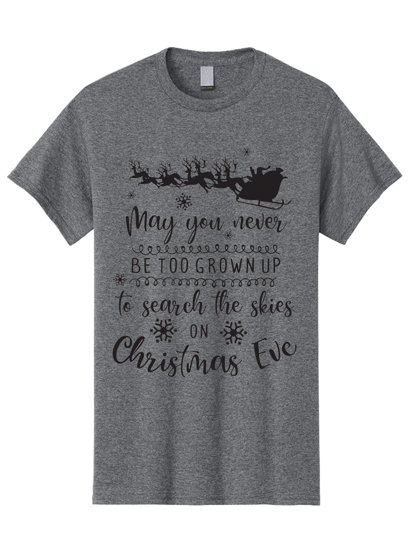 Christmas-Eve Men'S Graphic Tee, 100% Cotton, Comfortable Casual Summer Wear, Machine Washable, Christmas Eve Wish, Santa Claus, Sleigh Ride, Reindeer, Festive Quote, Holiday Magic, Winter Wonderland, Christmas Magic, Santa'S Sleigh Aac581