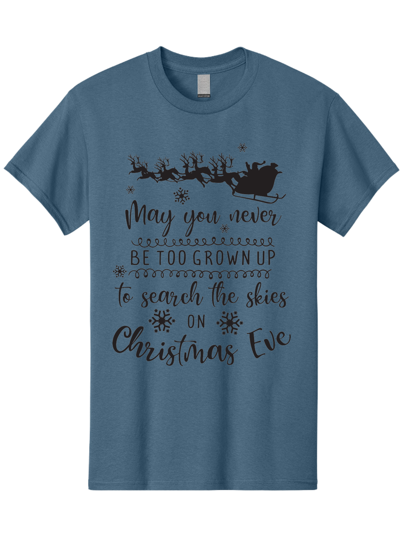 Christmas-Eve Men'S Graphic Tee, 100% Cotton, Comfortable Casual Summer Wear, Machine Washable, Christmas Eve Wish, Santa Claus, Sleigh Ride, Reindeer, Festive Quote, Holiday Magic, Winter Wonderland, Christmas Magic, Santa'S Sleigh Aac581
