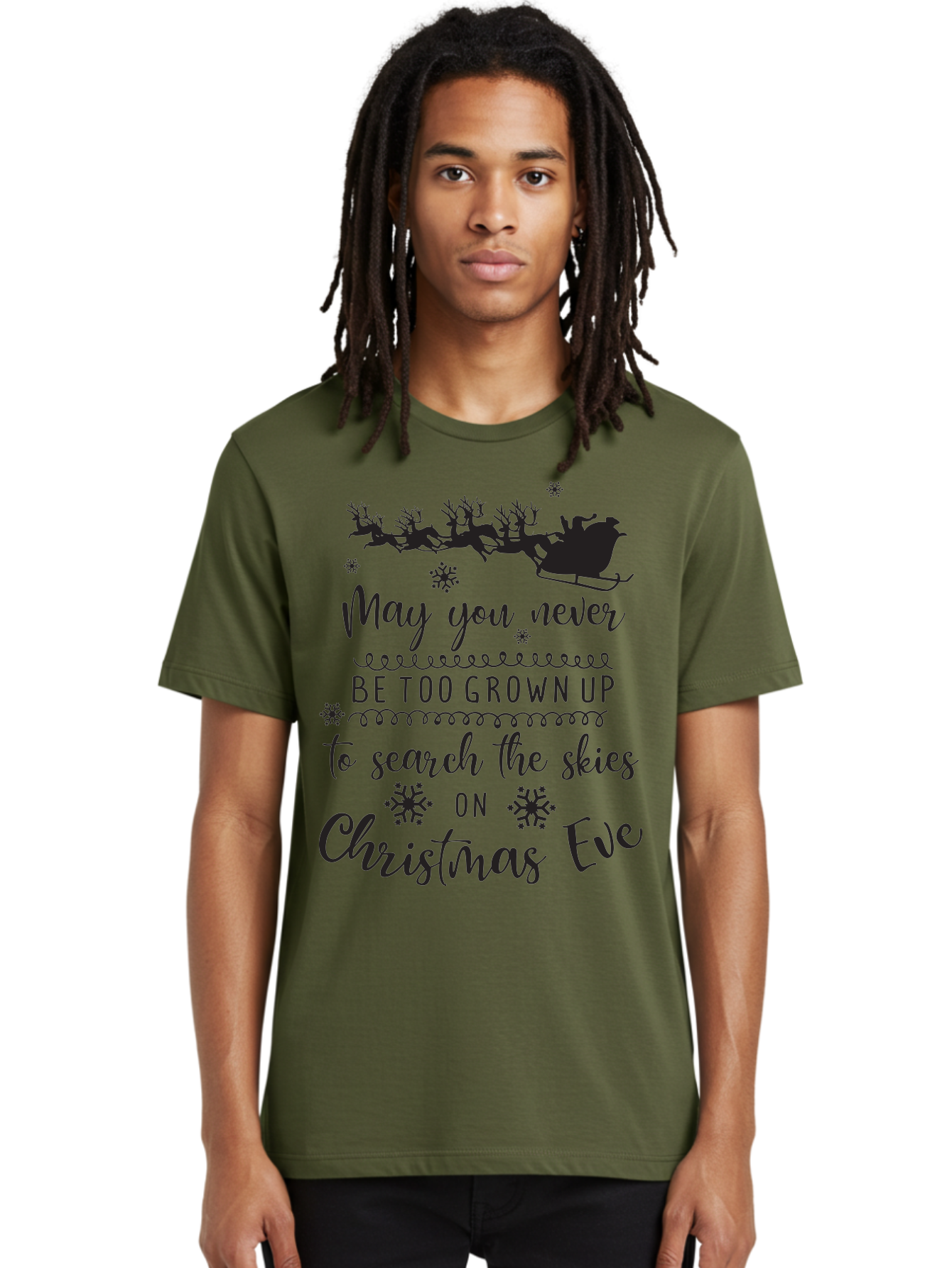Christmas-Eve Men'S Graphic Tee, 100% Cotton, Comfortable Casual Summer Wear, Machine Washable, Christmas Eve Wish, Santa Claus, Sleigh Ride, Reindeer, Festive Quote, Holiday Magic, Winter Wonderland, Christmas Magic, Santa'S Sleigh Aac581