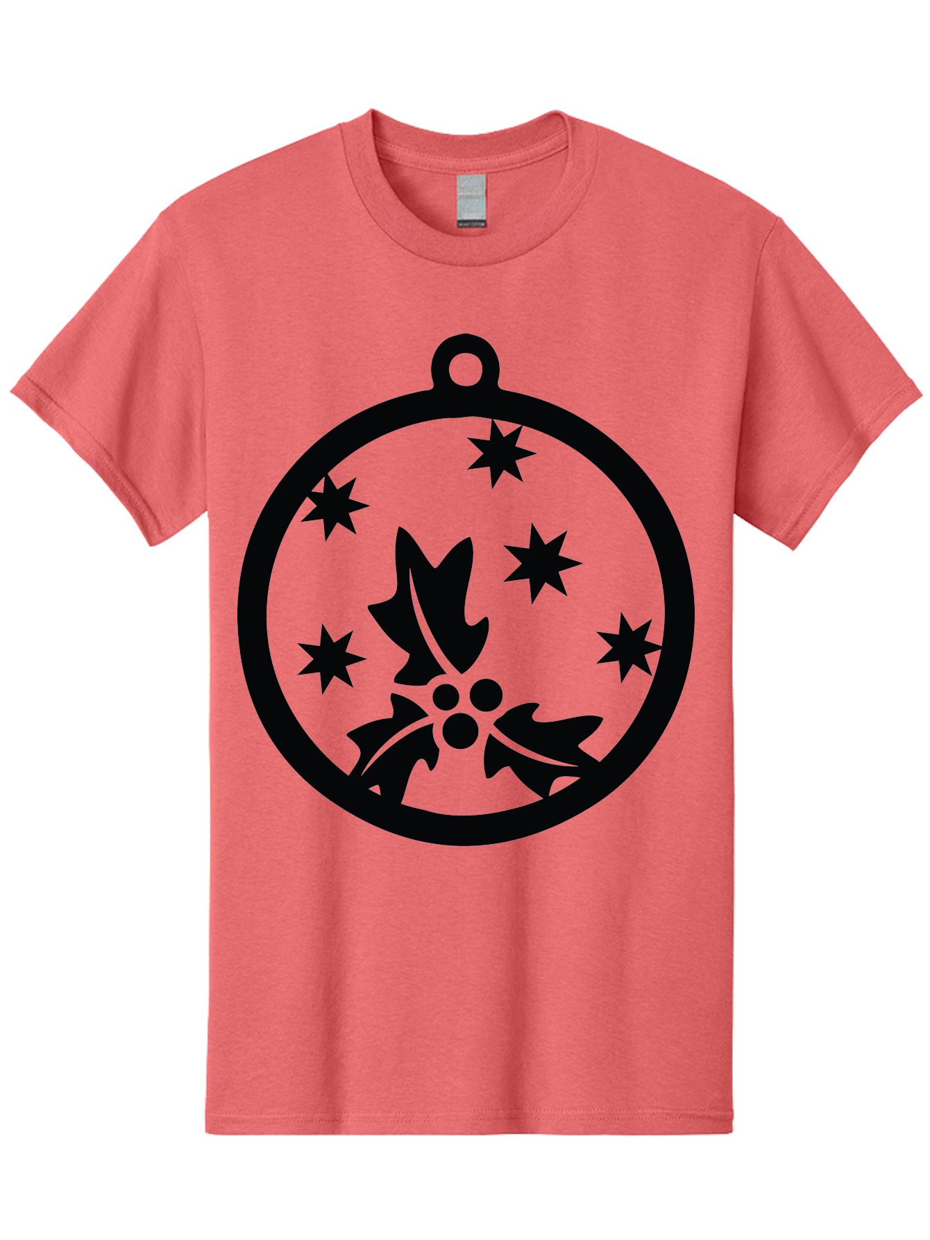 Christmas-Ornament Men'S Graphic Tee, 100% Cotton, Comfortable Casual Summer Wear, Machine Washable, Christmas Bauble, Holly Decoration, Festive Stars, Holiday Ornament, Seasonal Design, Winter Decor, Christmas Symbol Aac584