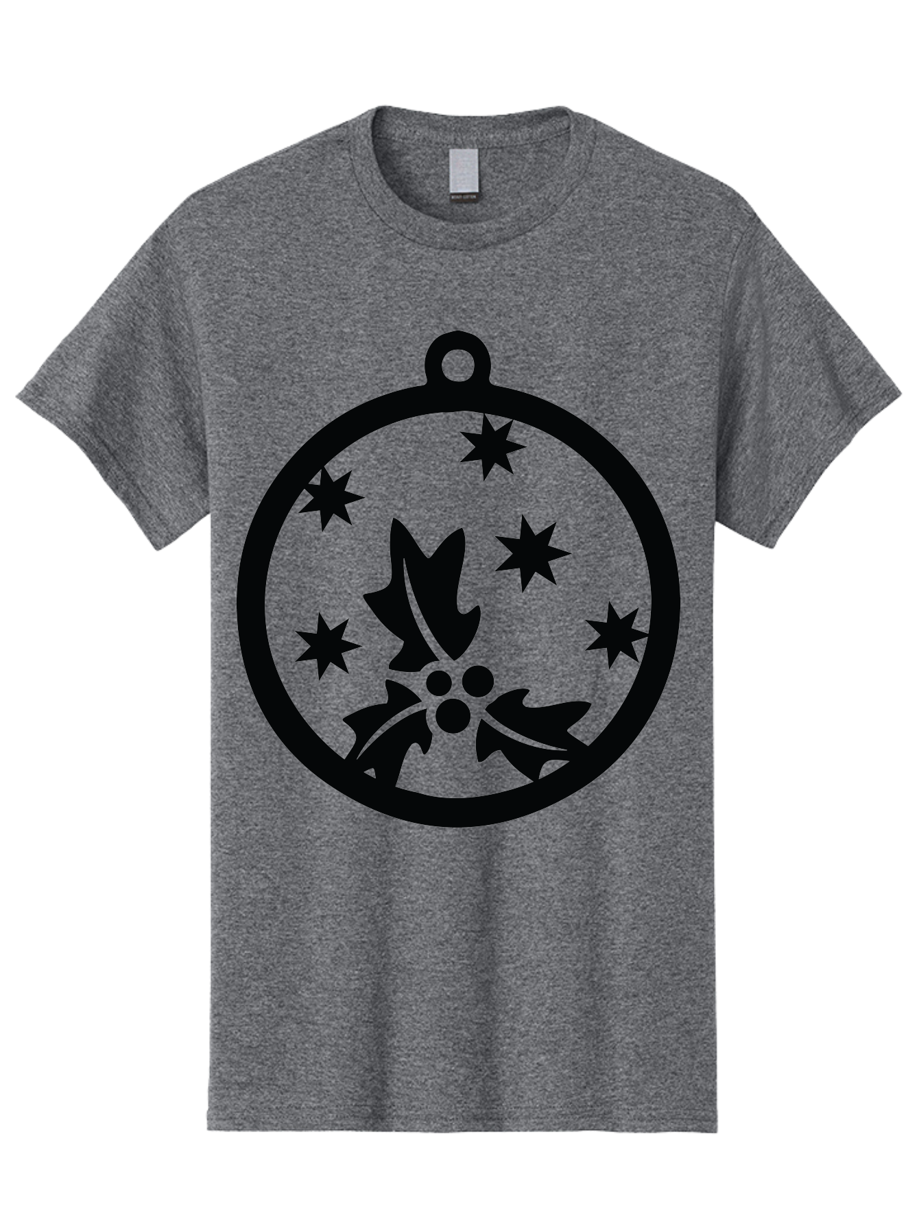 Christmas-Ornament Men'S Graphic Tee, 100% Cotton, Comfortable Casual Summer Wear, Machine Washable, Christmas Bauble, Holly Decoration, Festive Stars, Holiday Ornament, Seasonal Design, Winter Decor, Christmas Symbol Aac584