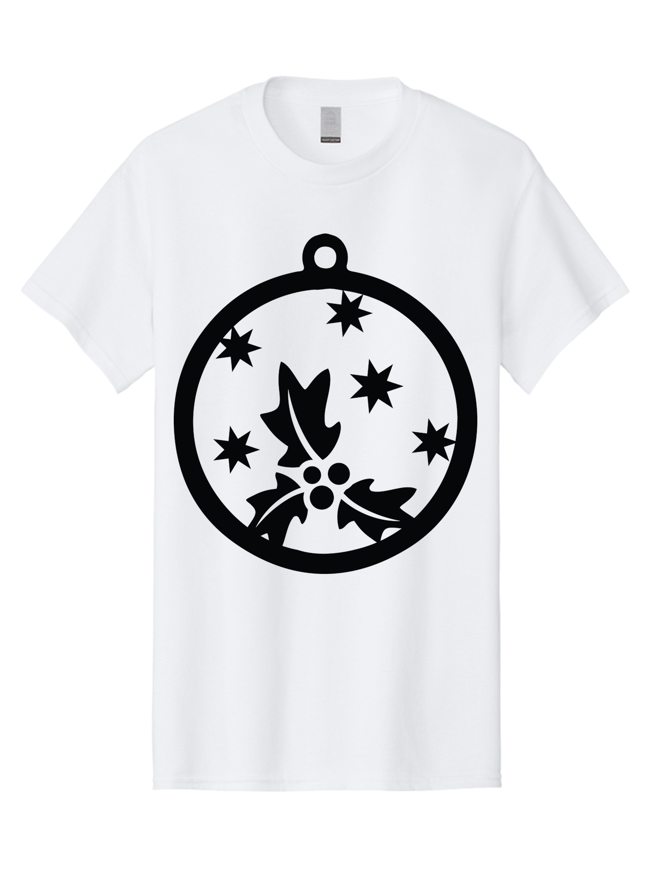 Christmas-Ornament Men'S Graphic Tee, 100% Cotton, Comfortable Casual Summer Wear, Machine Washable, Christmas Bauble, Holly Decoration, Festive Stars, Holiday Ornament, Seasonal Design, Winter Decor, Christmas Symbol Aac584