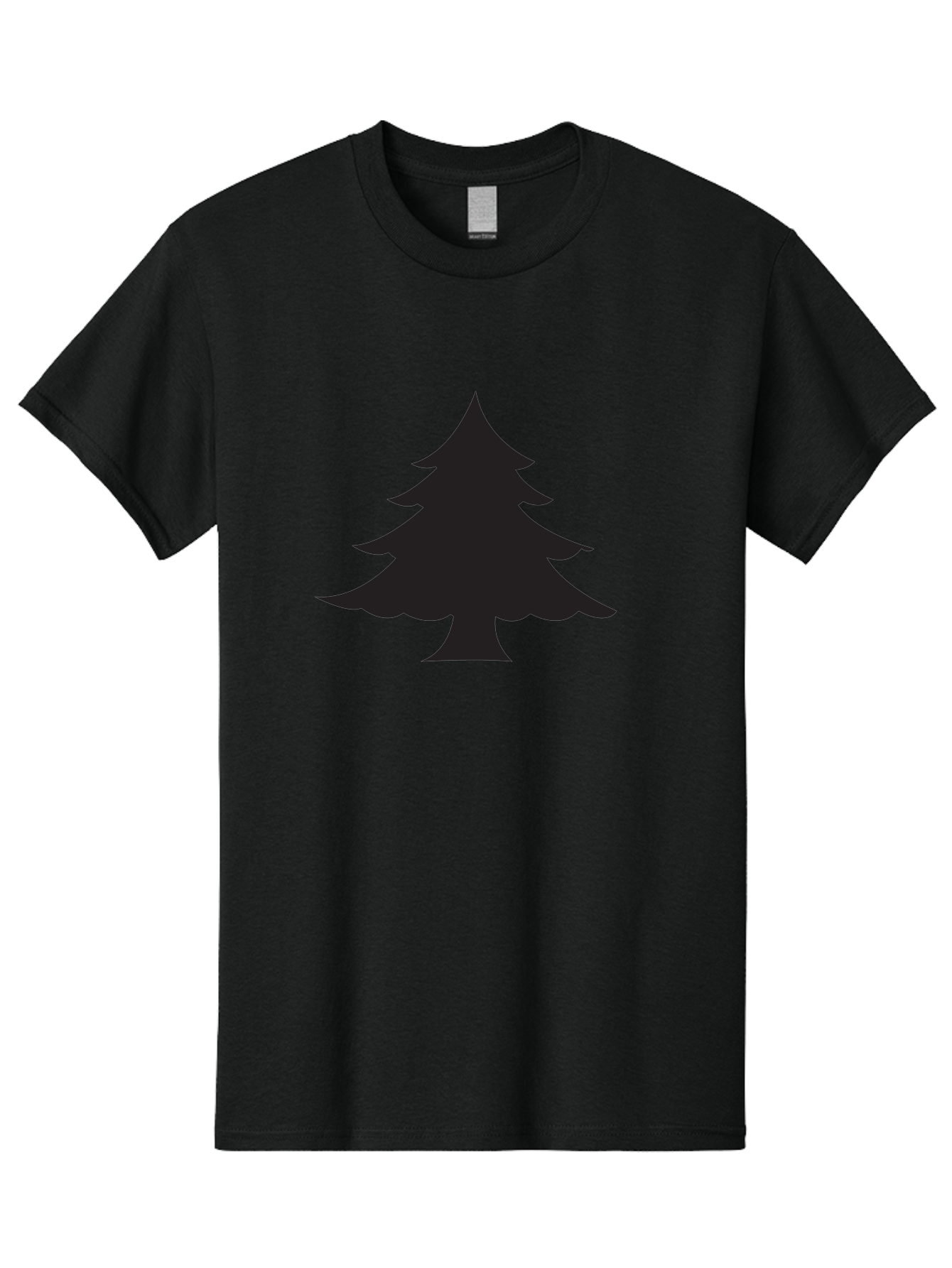 Christmas-Tree-2 Men'S Graphic Tee, 100% Cotton, Comfortable Casual Summer Wear, Machine Washable, Evergreen Tree, Pine Tree Silhouette, Simple Graphics, Minimalist Design, Nature Icon, Outdoor Symbol, Forest Representation, Tree Illustration Aac589