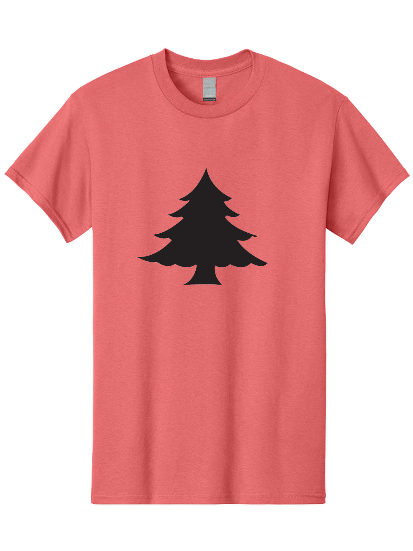 Christmas-Tree-2 Men'S Graphic Tee, 100% Cotton, Comfortable Casual Summer Wear, Machine Washable, Evergreen Tree, Pine Tree Silhouette, Simple Graphics, Minimalist Design, Nature Icon, Outdoor Symbol, Forest Representation, Tree Illustration Aac589