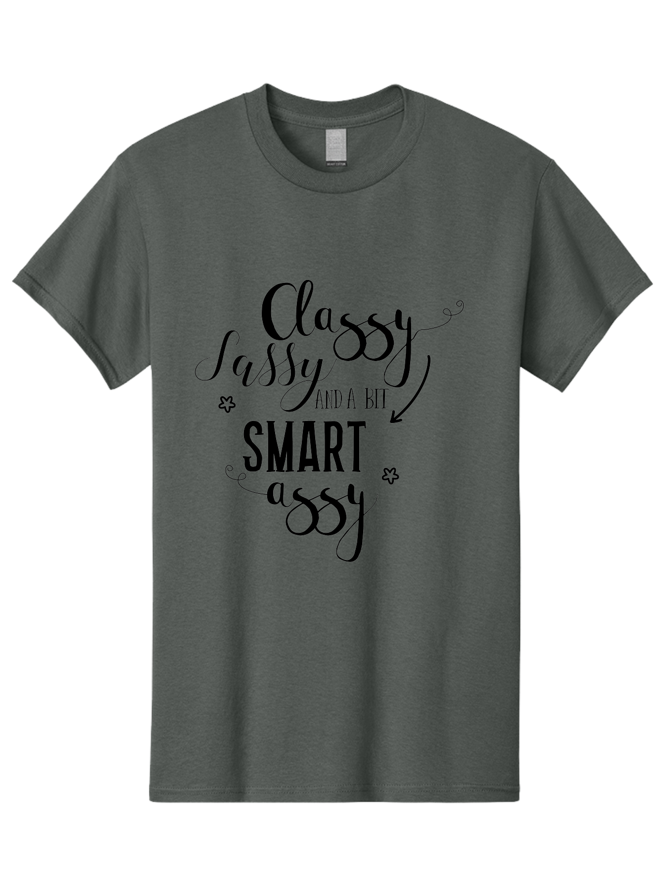 Classy-Sassy-And-A-Bit-Smart-Assy Men'S Graphic Tee, 100% Cotton, Comfortable Casual Summer Wear, Machine Washable, Classy Sassy, Smart Assy, Sassy Quotes, Funny Phrases, Sassy Sayings, Witty Humor, Trendy Typography, Inspirational Words Aac596