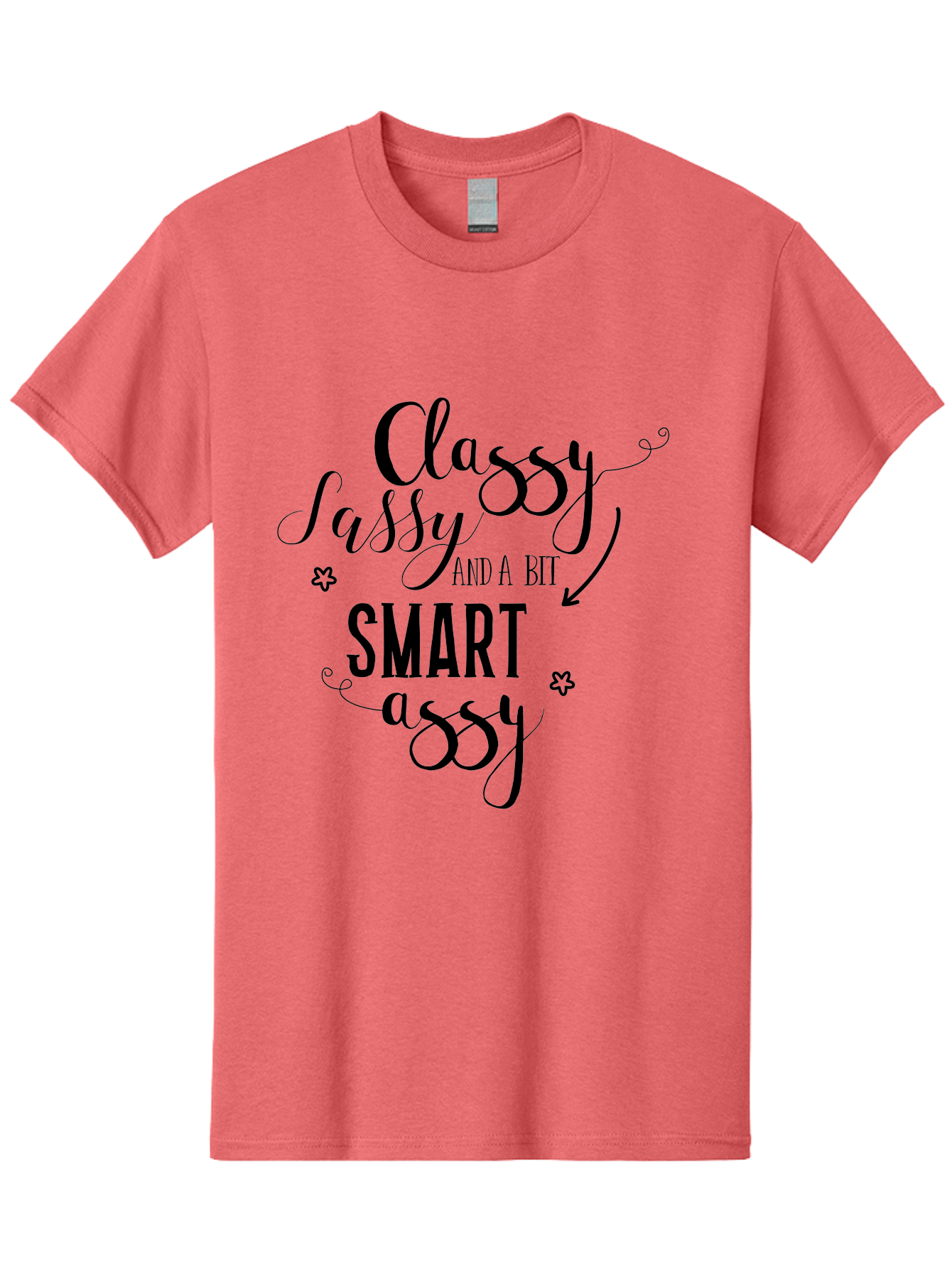Classy-Sassy-And-A-Bit-Smart-Assy Men'S Graphic Tee, 100% Cotton, Comfortable Casual Summer Wear, Machine Washable, Classy Sassy, Smart Assy, Sassy Quotes, Funny Phrases, Sassy Sayings, Witty Humor, Trendy Typography, Inspirational Words Aac596
