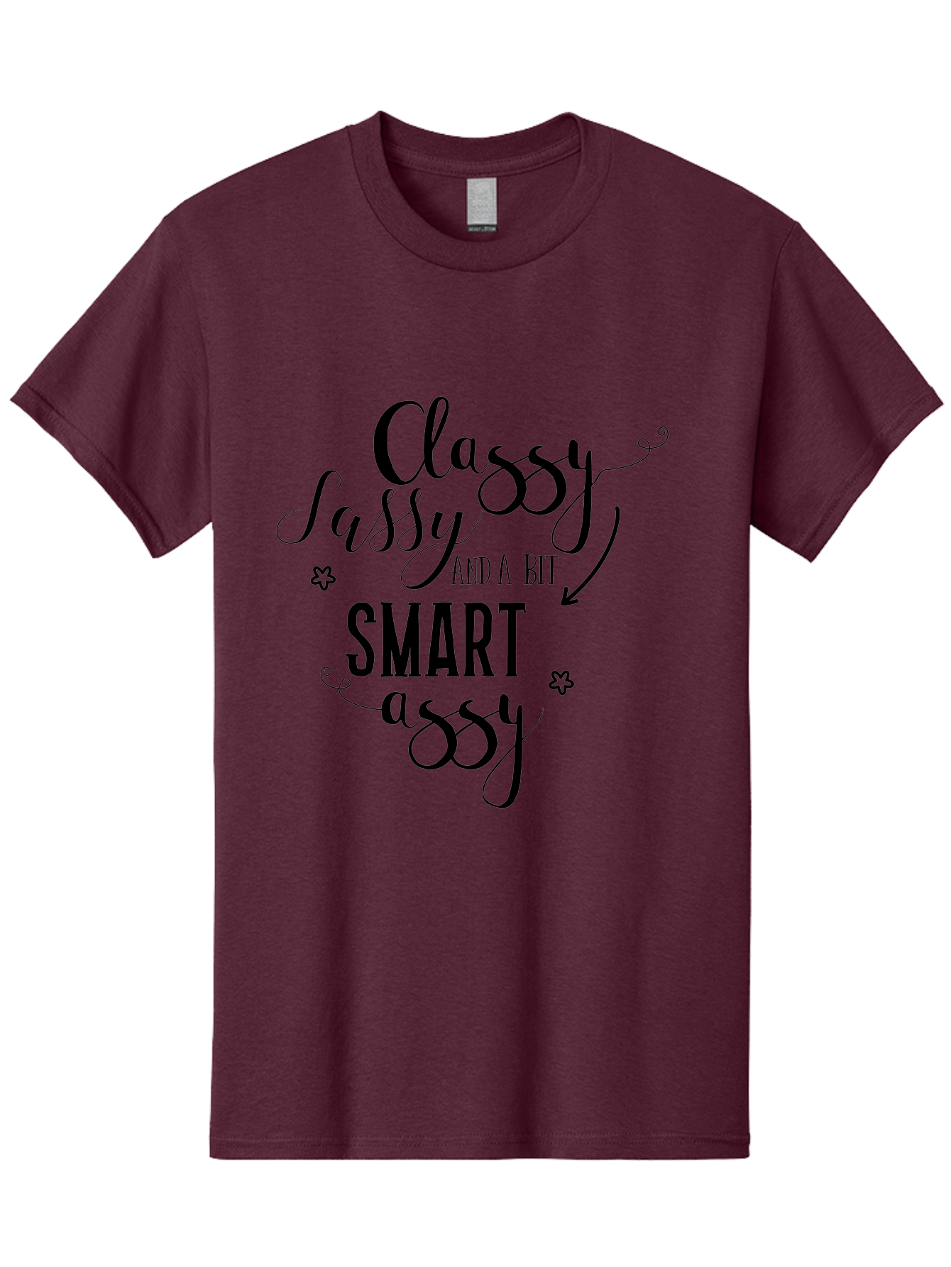 Classy-Sassy-And-A-Bit-Smart-Assy Men'S Graphic Tee, 100% Cotton, Comfortable Casual Summer Wear, Machine Washable, Classy Sassy, Smart Assy, Sassy Quotes, Funny Phrases, Sassy Sayings, Witty Humor, Trendy Typography, Inspirational Words Aac596