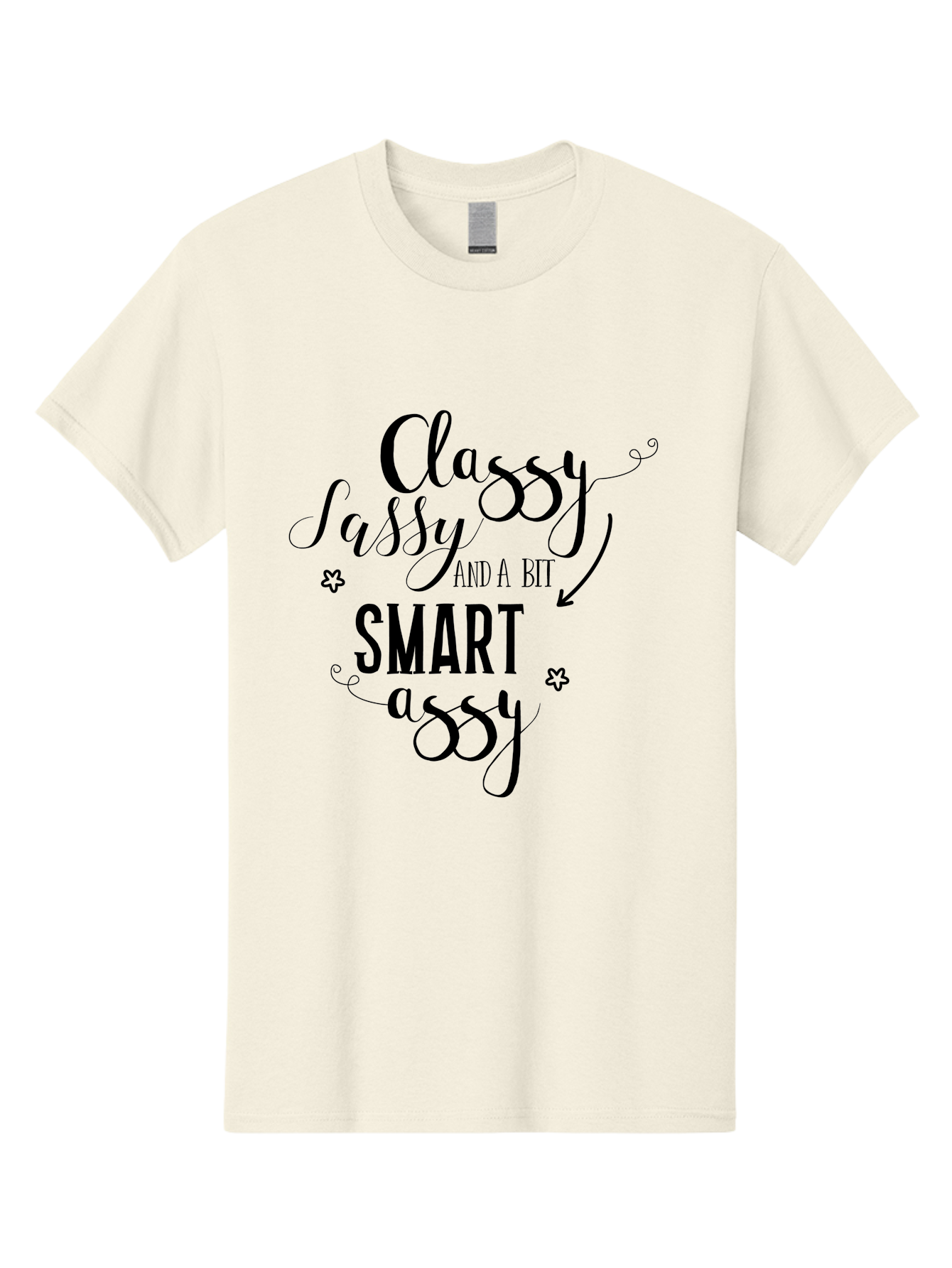 Classy-Sassy-And-A-Bit-Smart-Assy Men'S Graphic Tee, 100% Cotton, Comfortable Casual Summer Wear, Machine Washable, Classy Sassy, Smart Assy, Sassy Quotes, Funny Phrases, Sassy Sayings, Witty Humor, Trendy Typography, Inspirational Words Aac596