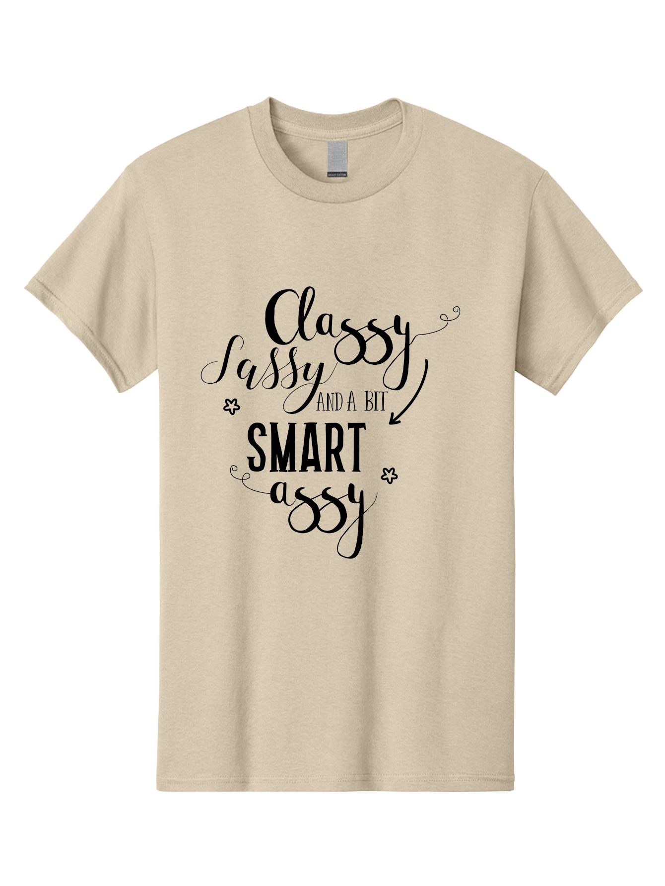 Classy-Sassy-And-A-Bit-Smart-Assy Men'S Graphic Tee, 100% Cotton, Comfortable Casual Summer Wear, Machine Washable, Classy Sassy, Smart Assy, Sassy Quotes, Funny Phrases, Sassy Sayings, Witty Humor, Trendy Typography, Inspirational Words Aac596
