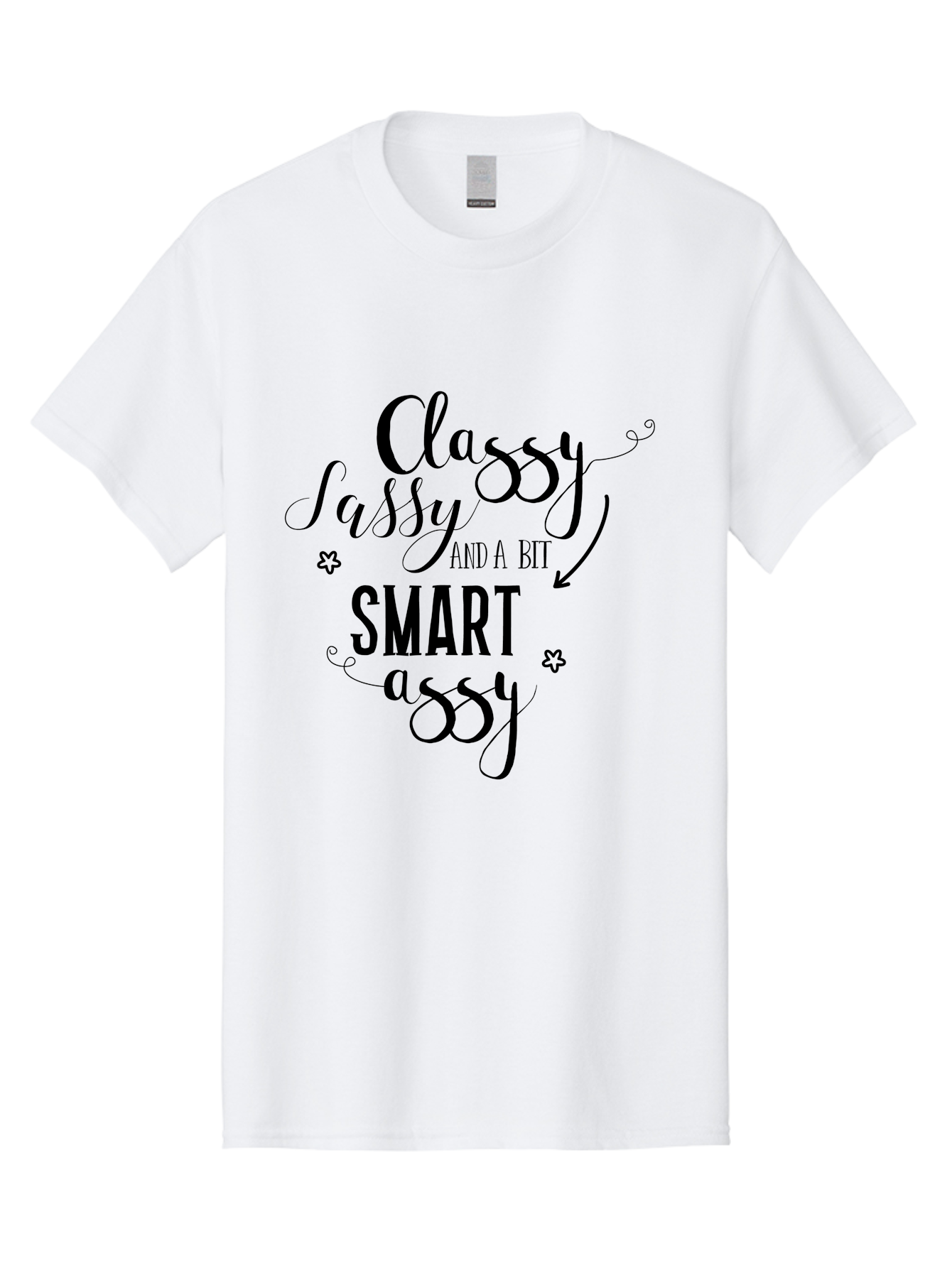 Classy-Sassy-And-A-Bit-Smart-Assy Men'S Graphic Tee, 100% Cotton, Comfortable Casual Summer Wear, Machine Washable, Classy Sassy, Smart Assy, Sassy Quotes, Funny Phrases, Sassy Sayings, Witty Humor, Trendy Typography, Inspirational Words Aac596