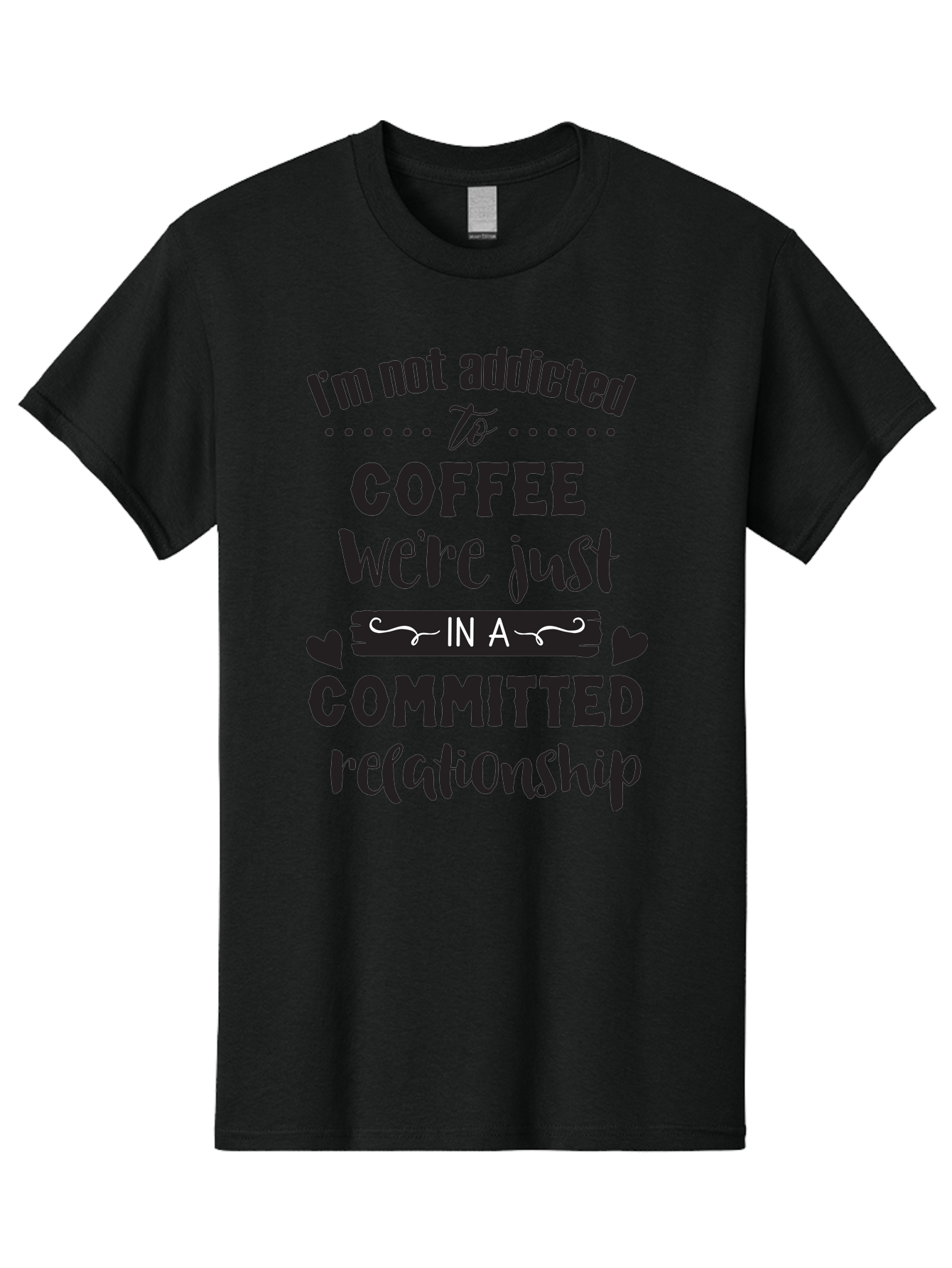 Coffee-Commitment Men'S Graphic Tee, 100% Cotton, Comfortable Casual Summer Wear, Machine Washable, Love For Coffee, Coffee Addiction, Committed Relationship, Coffee Humor, Funny Quote, Coffee Lover, Coffee Quote, Coffee Obsession, Aac599