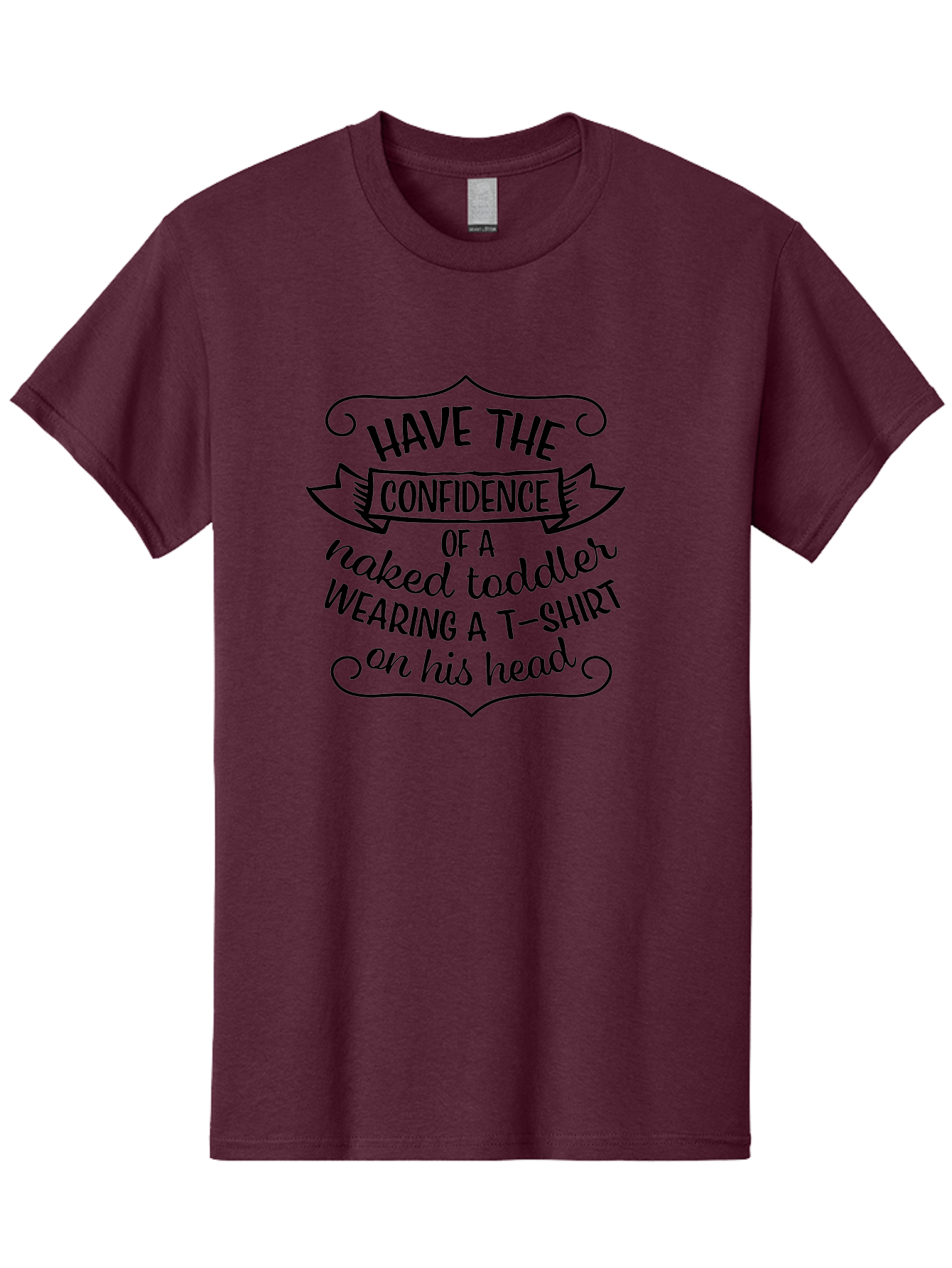 Confidence-Of-A-Naked-Toddler Men'S Graphic Tee, 100% Cotton, Comfortable Casual Summer Wear, Machine Washable, Funny Quote, Confidence Booster, Humorous Saying, Inspirational Phrase, Motivational Words, Quirky Design, Playful Typography, Aac607