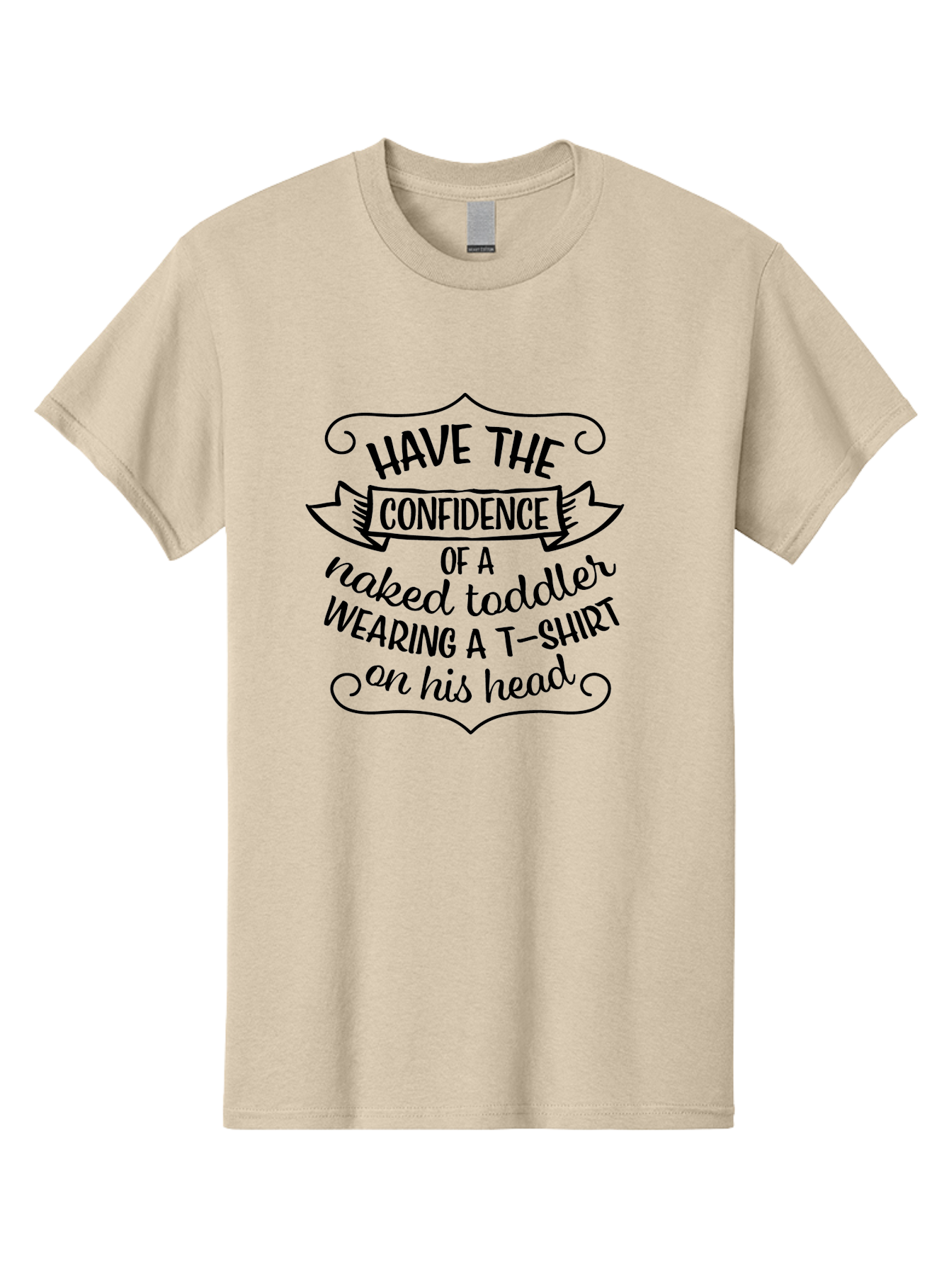 Confidence-Of-A-Naked-Toddler Men'S Graphic Tee, 100% Cotton, Comfortable Casual Summer Wear, Machine Washable, Funny Quote, Confidence Booster, Humorous Saying, Inspirational Phrase, Motivational Words, Quirky Design, Playful Typography, Aac607
