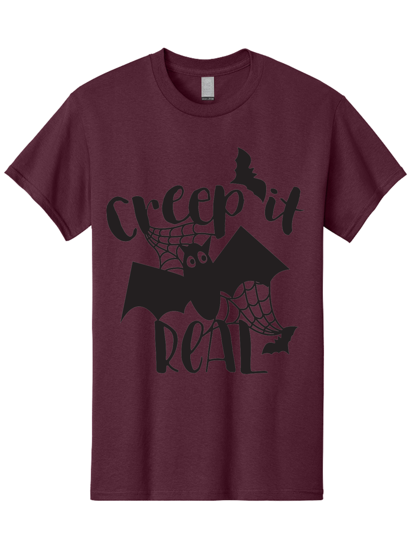Creep-It-Real Men'S Graphic Tee, 100% Cotton, Comfortable Casual Summer Wear, Machine Washable, Halloween Graphics, Halloween Design, Creepy Bat, Spider Web, Halloween Theme, Spooky Atmosphere, Halloween Decoration, Creepy Eyes Aac614