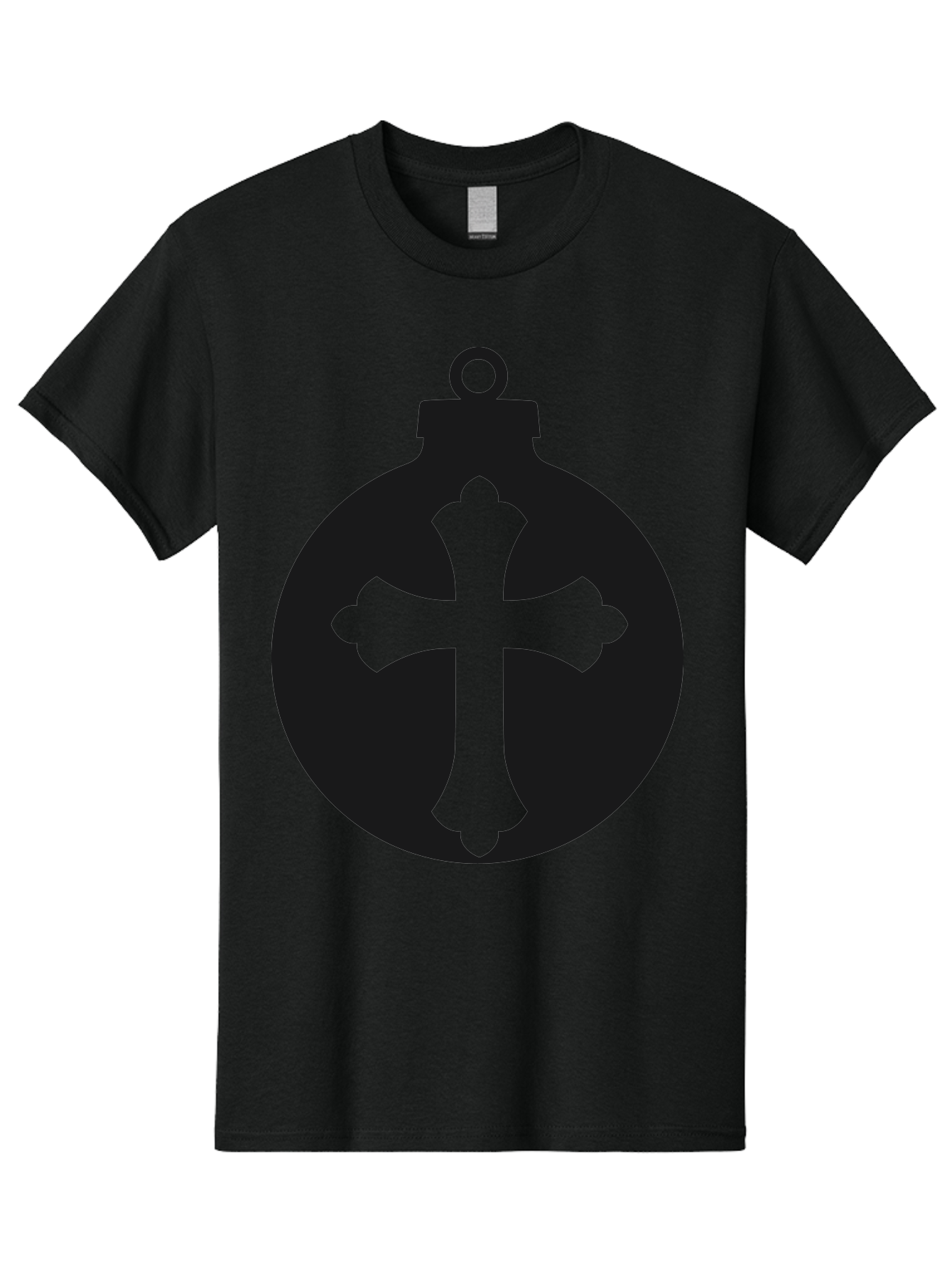 Cross-Ornament Men'S Graphic Tee, 100% Cotton, Comfortable Casual Summer Wear, Machine Washable, Christian Ornament, Cross Decoration, Holiday Symbol, Christmas Decoration, Faith Representation, Religious Icon, Symbolic Ornament Aac616