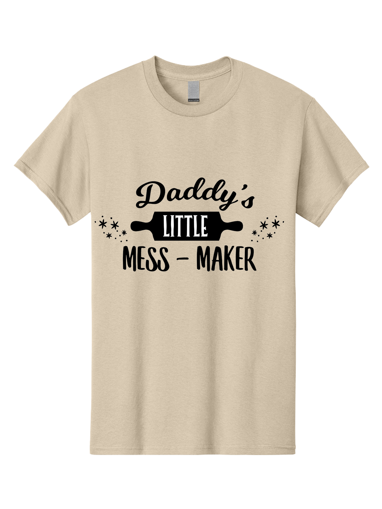 Daddy-S-Little-Mess-Maker Men'S Graphic Tee, 100% Cotton, Comfortable Casual Summer Wear, Machine Washable, Funny Kitchen Quote, Baking With Daddy, Cooking Together, Playful Family Moments, Messy Kitchen, Father Child Bonding, Culinary Fun Aac622