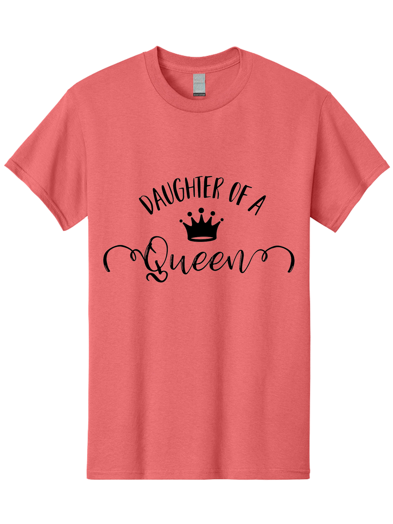 Daughter-Of-A-Queen Men'S Graphic Tee, 100% Cotton, Comfortable Casual Summer Wear, Machine Washable, Daughter Of A Queen, Crown Icon, Elegant Typography, Royal Theme, Cursive Font, Feminine Design, Monarch Inspiration, Regal Style Aac626