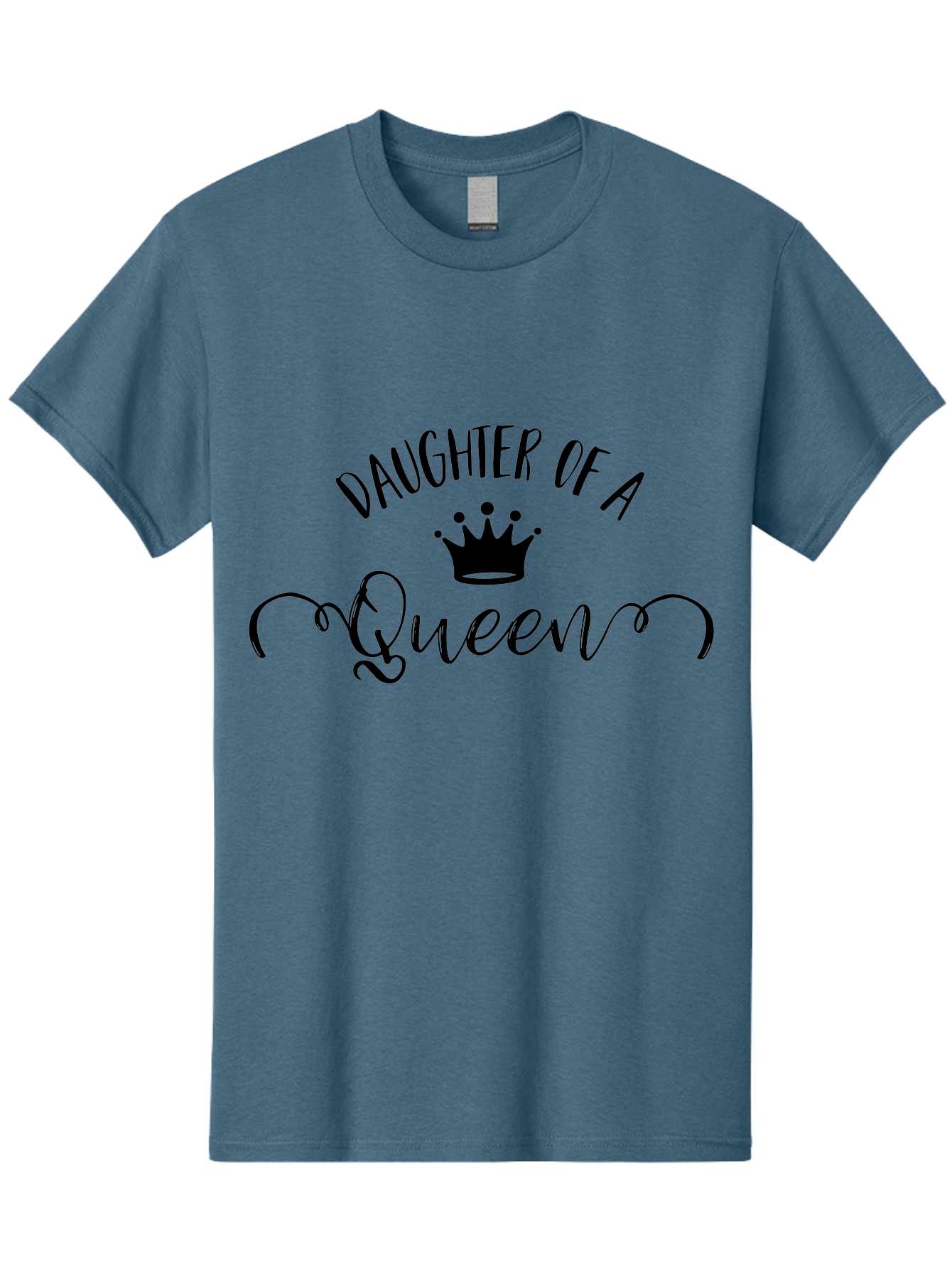 Daughter-Of-A-Queen Men'S Graphic Tee, 100% Cotton, Comfortable Casual Summer Wear, Machine Washable, Daughter Of A Queen, Crown Icon, Elegant Typography, Royal Theme, Cursive Font, Feminine Design, Monarch Inspiration, Regal Style Aac626