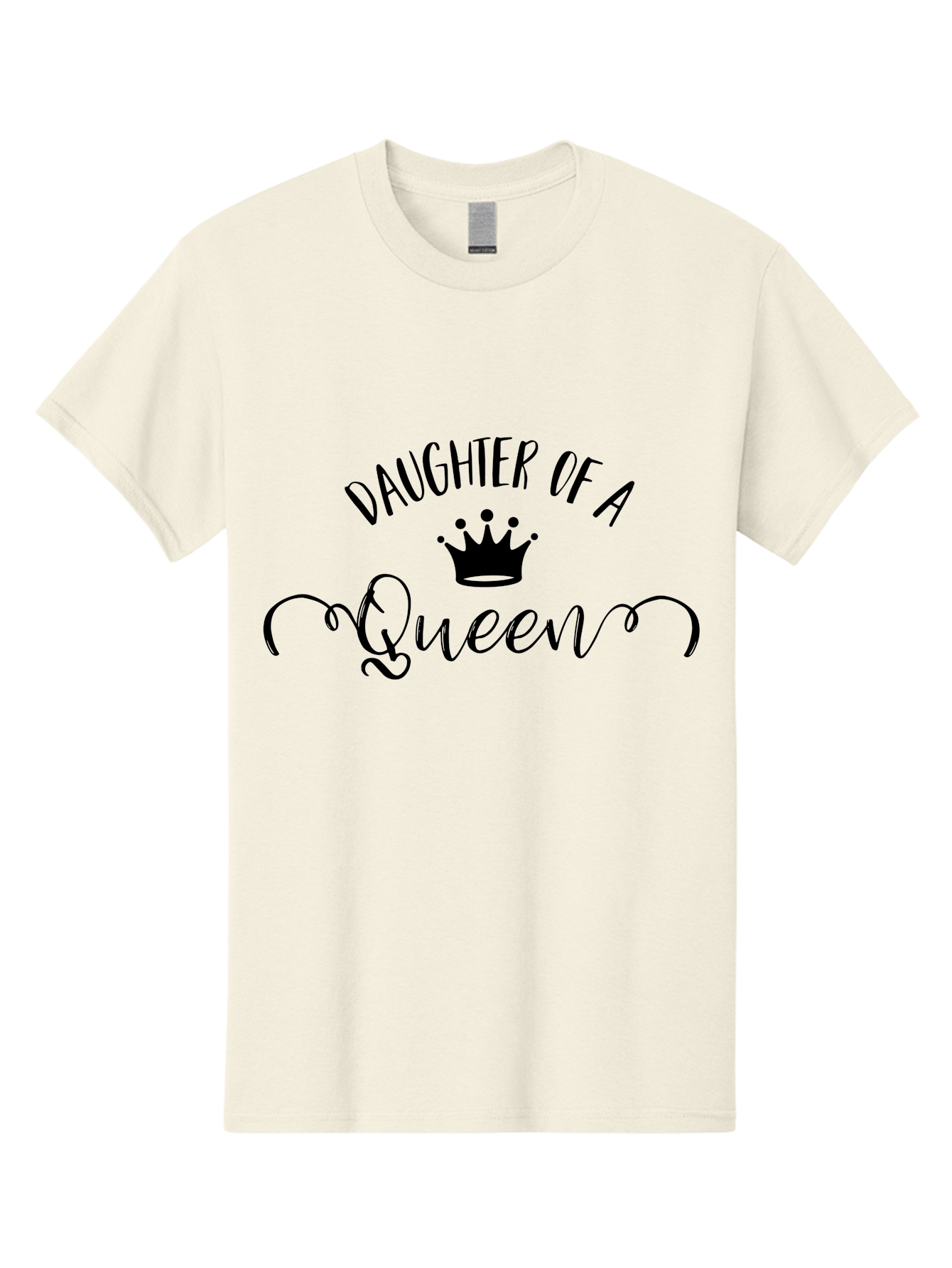 Daughter-Of-A-Queen Men'S Graphic Tee, 100% Cotton, Comfortable Casual Summer Wear, Machine Washable, Daughter Of A Queen, Crown Icon, Elegant Typography, Royal Theme, Cursive Font, Feminine Design, Monarch Inspiration, Regal Style Aac626