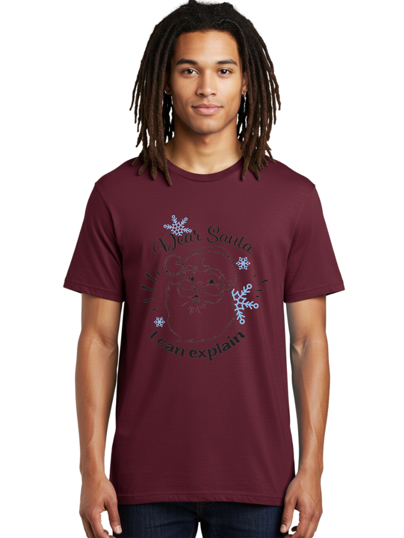 Dear-Santa-I-Can-Explain-1 Men'S Graphic Tee, 100% Cotton, Comfortable Casual Summer Wear, Machine Washable, Santa Claus Illustration, Christmas Humor, Festive Design, Holiday Joke, Naughty List, Xmas Gift, Funny Quote, Jolly Old Elf Aac629