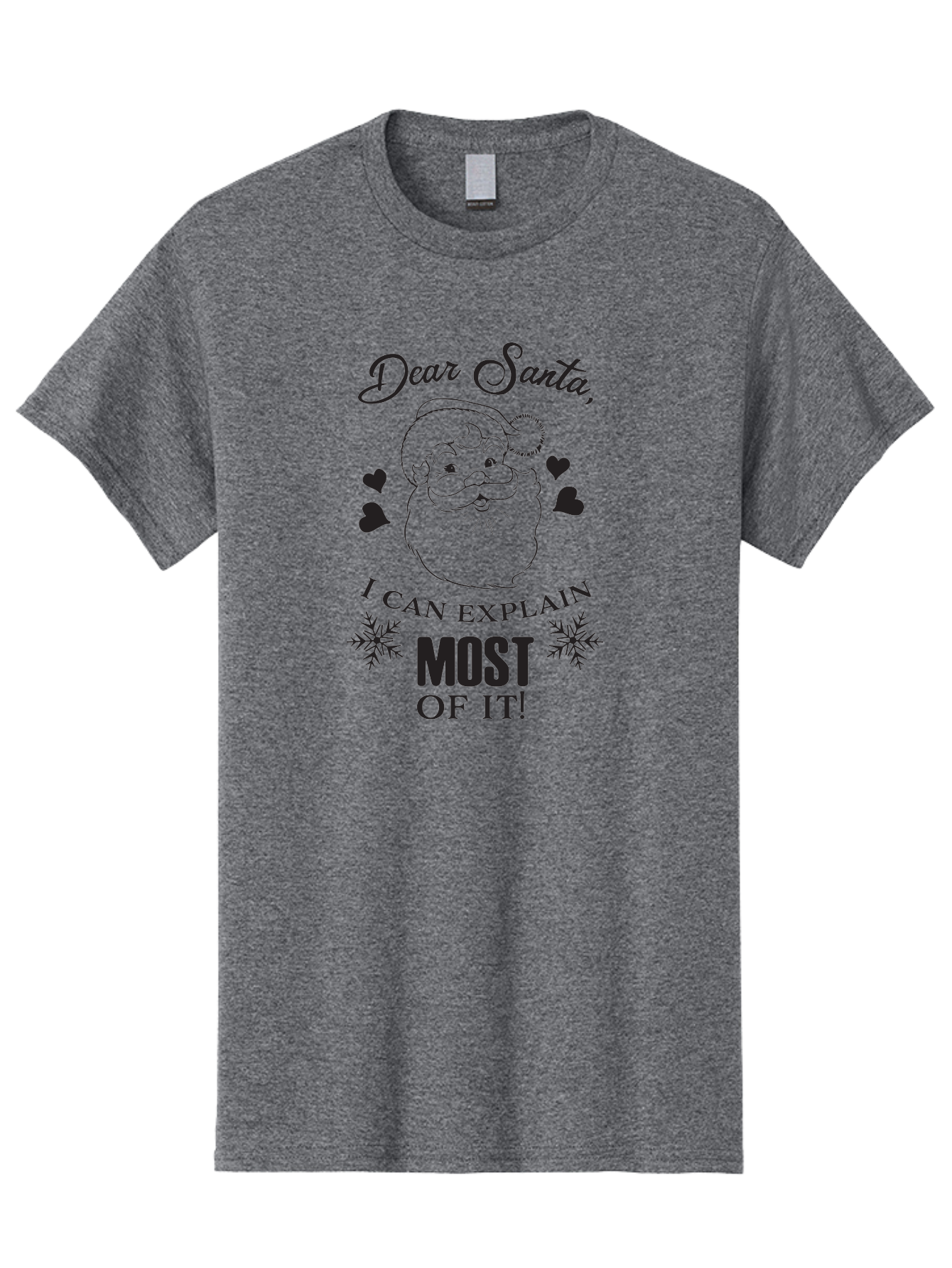 Dear-Santa-I-Can-Explain Men'S Graphic Tee, 100% Cotton, Comfortable Casual Summer Wear, Machine Washable, Humorous Santa Claus, Funny Christmas Quote, Dear Santa I Can Explain Most Of It, Christmas Humor, Holiday Joke, Santa Illustration, Aac630