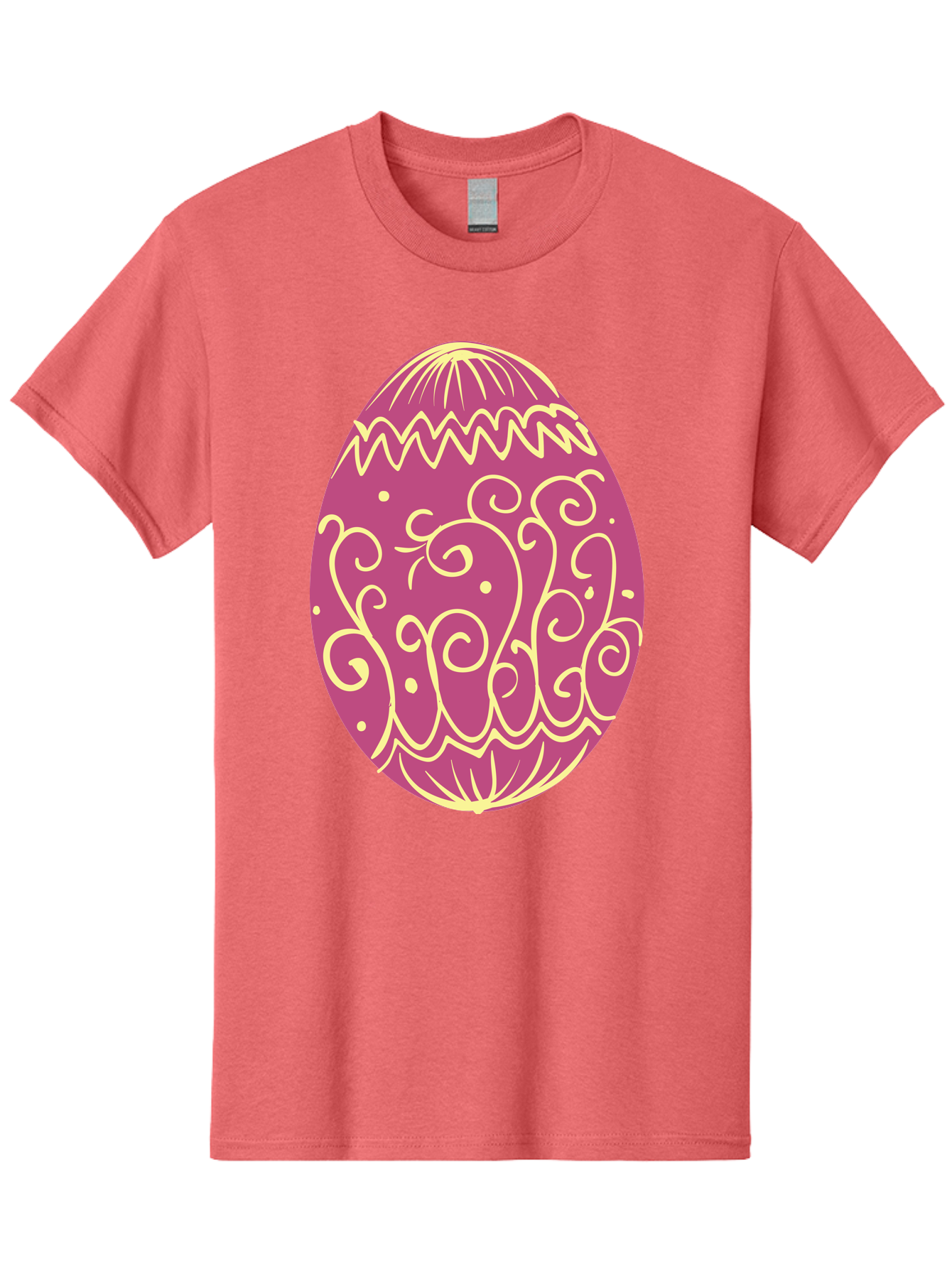 Decorated-Egg Men'S Graphic Tee, 100% Cotton, Comfortable Casual Summer Wear, Machine Washable, Decorated Easter Egg, Purple And Gold, Intricate Designs, Swirling Patterns, Festive Colors, Easter Celebration, Spring Decoration, Ornate Egg Aac635