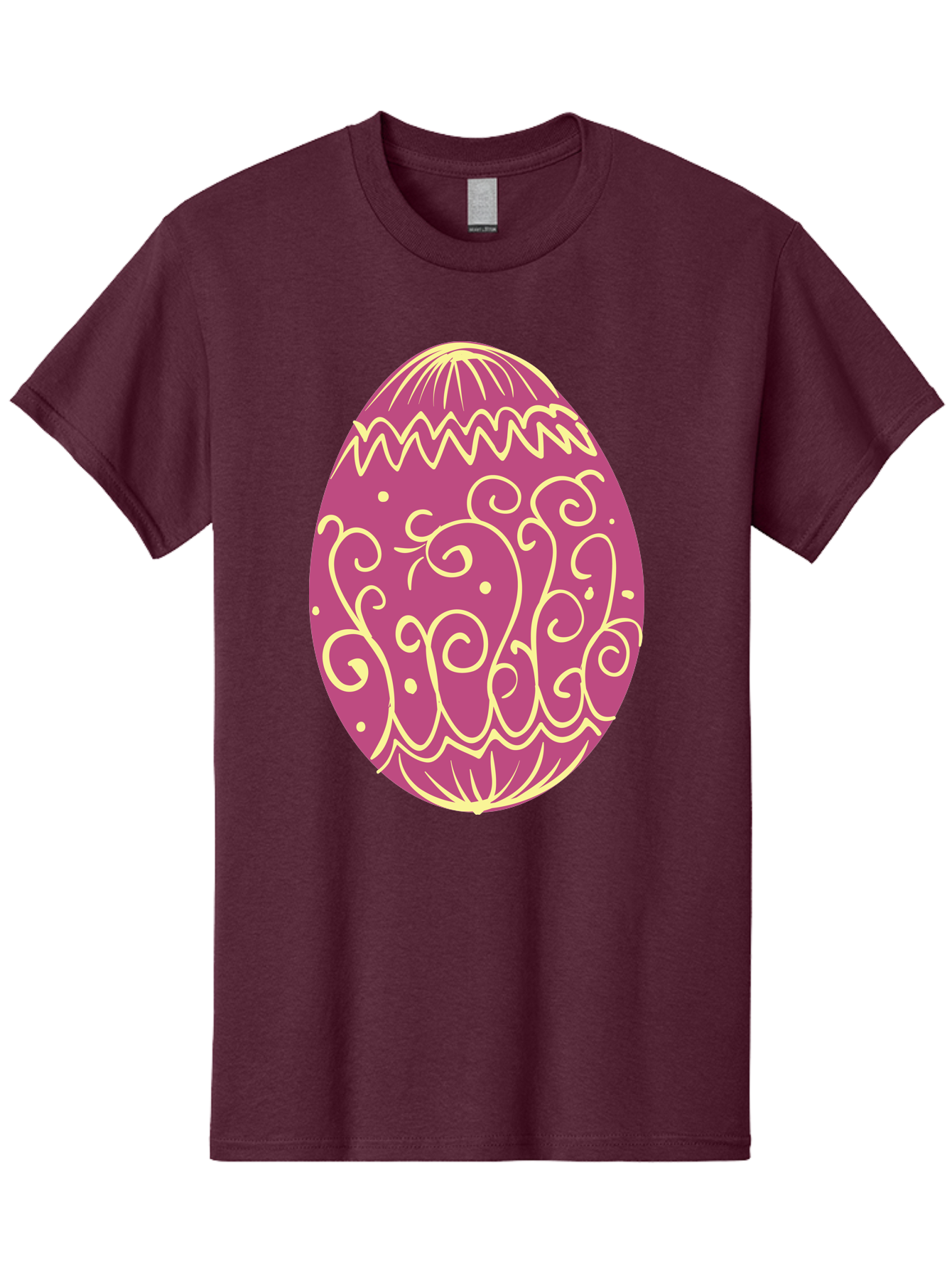 Decorated-Egg Men'S Graphic Tee, 100% Cotton, Comfortable Casual Summer Wear, Machine Washable, Decorated Easter Egg, Purple And Gold, Intricate Designs, Swirling Patterns, Festive Colors, Easter Celebration, Spring Decoration, Ornate Egg Aac635