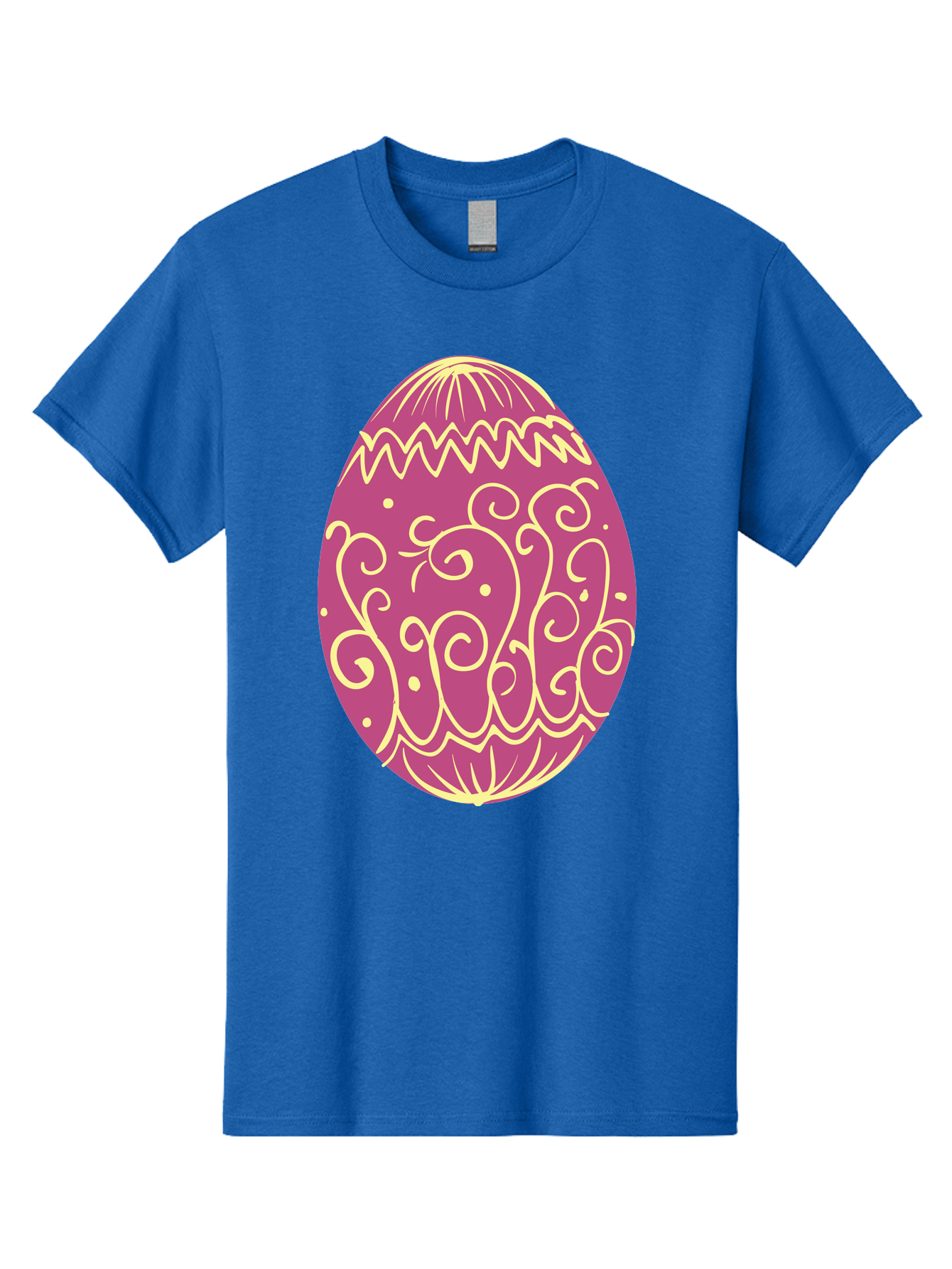 Decorated-Egg Men'S Graphic Tee, 100% Cotton, Comfortable Casual Summer Wear, Machine Washable, Decorated Easter Egg, Purple And Gold, Intricate Designs, Swirling Patterns, Festive Colors, Easter Celebration, Spring Decoration, Ornate Egg Aac635