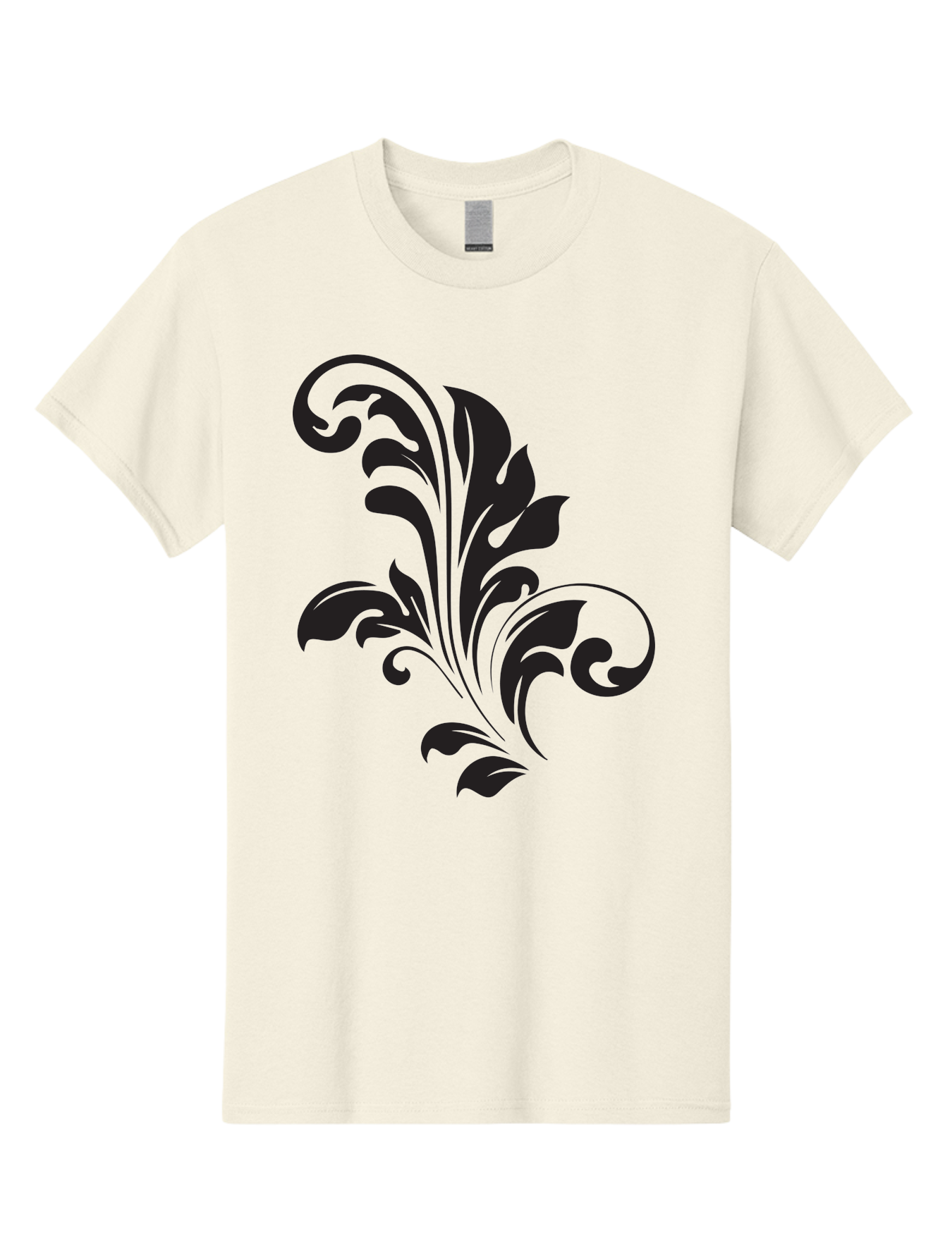 Decorative-Leaf-Pattern Men'S Graphic Tee, 100% Cotton, Comfortable Casual Summer Wear, Machine Washable, Floral Pattern, Leaf Design, Luxury Decor, Elegant Motifs, Intricate Details, Ornate Style, Classic Design Elements, Decorative Art Aac636