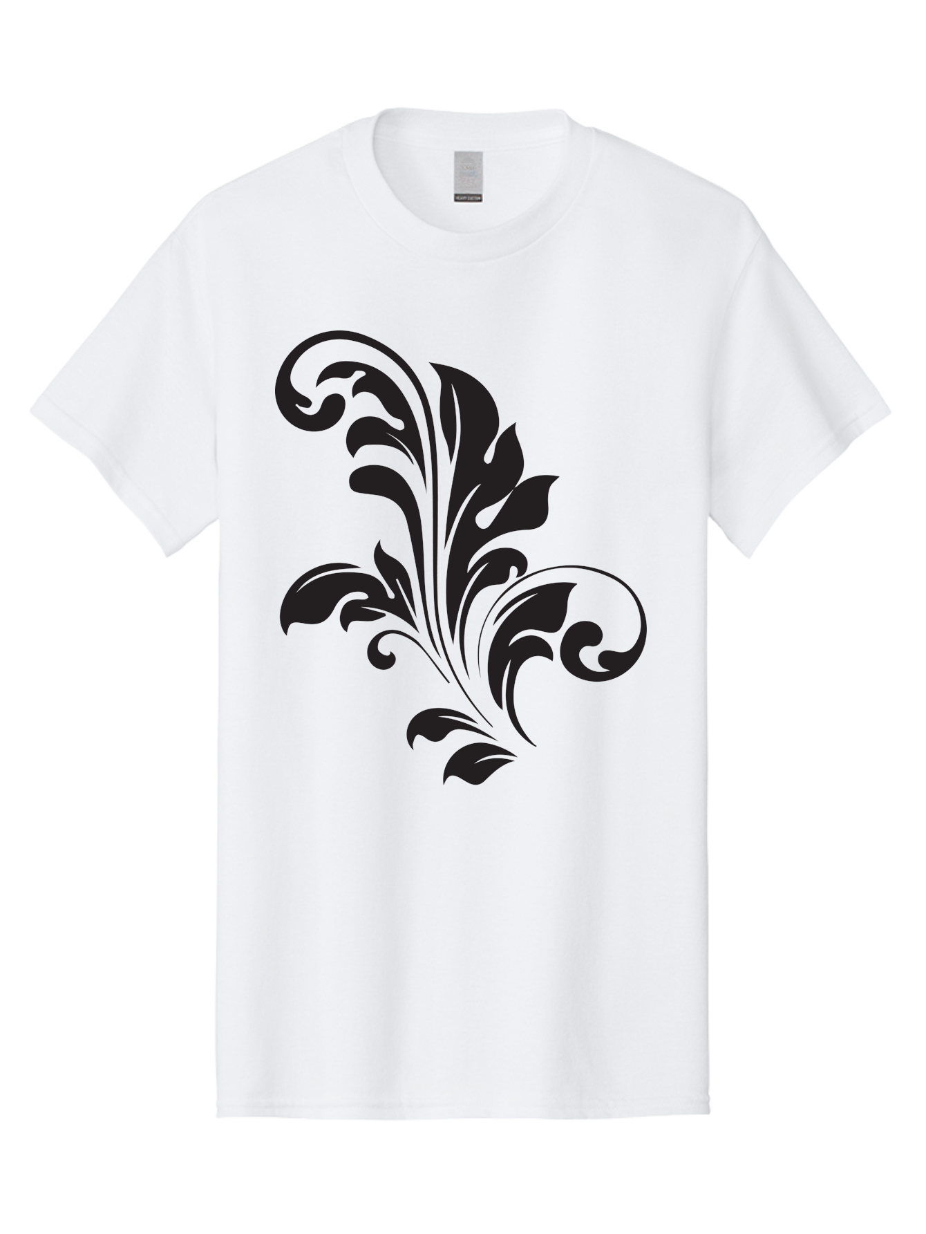 Decorative-Leaf-Pattern Men'S Graphic Tee, 100% Cotton, Comfortable Casual Summer Wear, Machine Washable, Floral Pattern, Leaf Design, Luxury Decor, Elegant Motifs, Intricate Details, Ornate Style, Classic Design Elements, Decorative Art Aac636