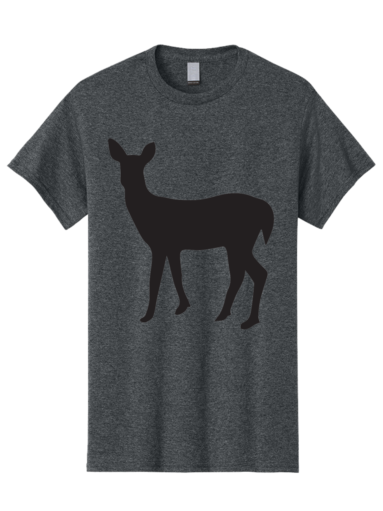 Deer-Silhouette-1 Men'S Graphic Tee, 100% Cotton, Comfortable Casual Summer Wear, Machine Washable, Deer Silhouette, Wildlife Graphic, Animal Shape, Simple Design, Minimalist Art, Forest Creature, Nature Icon Aac642