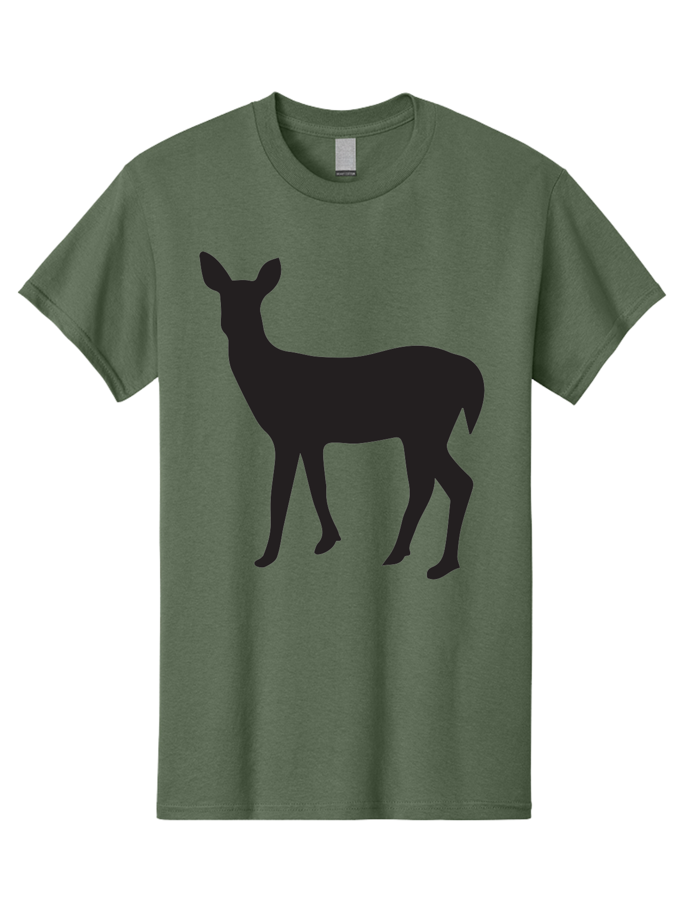 Deer-Silhouette-1 Men'S Graphic Tee, 100% Cotton, Comfortable Casual Summer Wear, Machine Washable, Deer Silhouette, Wildlife Graphic, Animal Shape, Simple Design, Minimalist Art, Forest Creature, Nature Icon Aac642