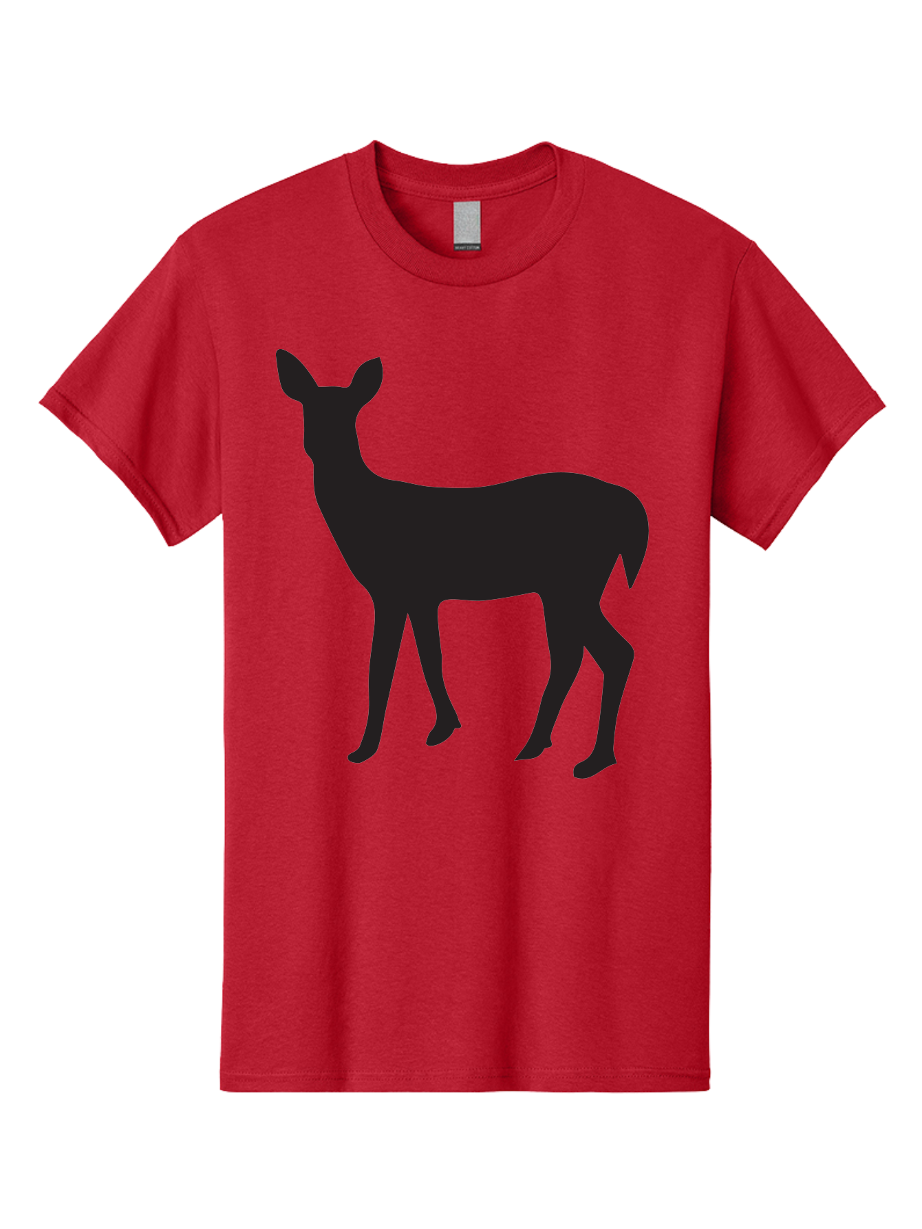 Deer-Silhouette-1 Men'S Graphic Tee, 100% Cotton, Comfortable Casual Summer Wear, Machine Washable, Deer Silhouette, Wildlife Graphic, Animal Shape, Simple Design, Minimalist Art, Forest Creature, Nature Icon Aac642