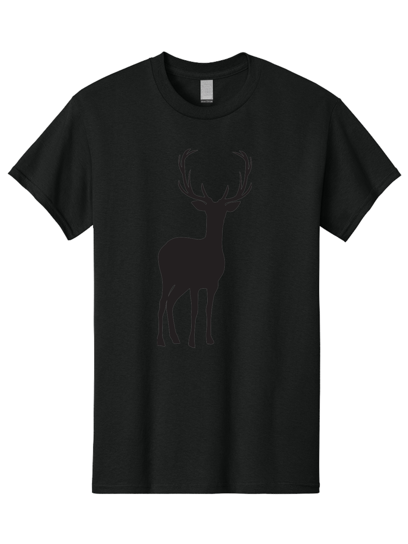 Deer Men'S Graphic Tee, 100% Cotton, Comfortable Casual Summer Wear, Machine Washable, Deer Silhouette, Majestic Stag, Wildlife Graphic, Antlers, Wild Animal, Minimalist Design, Nature-Inspired Art, Simple Illustration Aac647