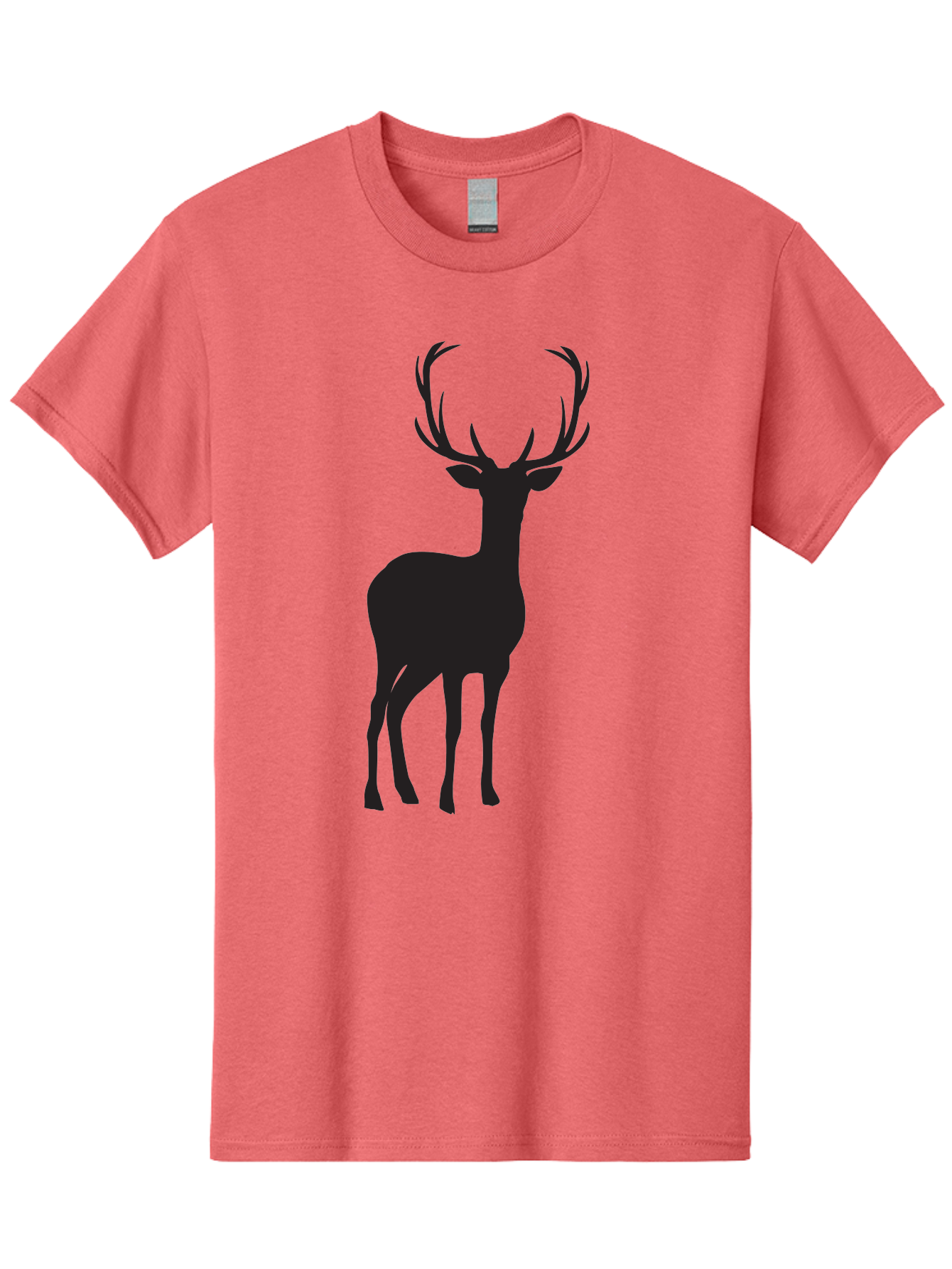 Deer Men'S Graphic Tee, 100% Cotton, Comfortable Casual Summer Wear, Machine Washable, Deer Silhouette, Majestic Stag, Wildlife Graphic, Antlers, Wild Animal, Minimalist Design, Nature-Inspired Art, Simple Illustration Aac647