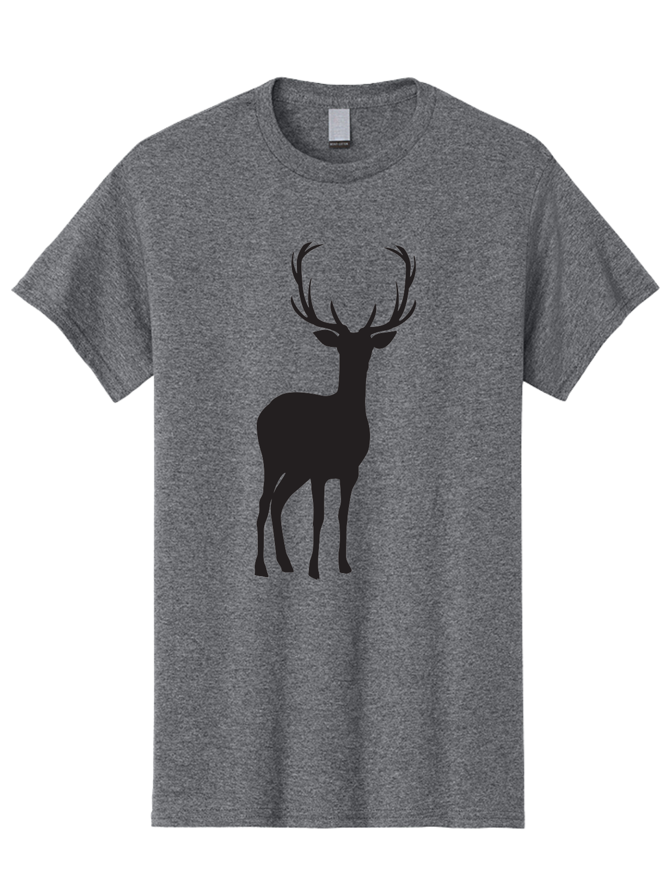 Deer Men'S Graphic Tee, 100% Cotton, Comfortable Casual Summer Wear, Machine Washable, Deer Silhouette, Majestic Stag, Wildlife Graphic, Antlers, Wild Animal, Minimalist Design, Nature-Inspired Art, Simple Illustration Aac647