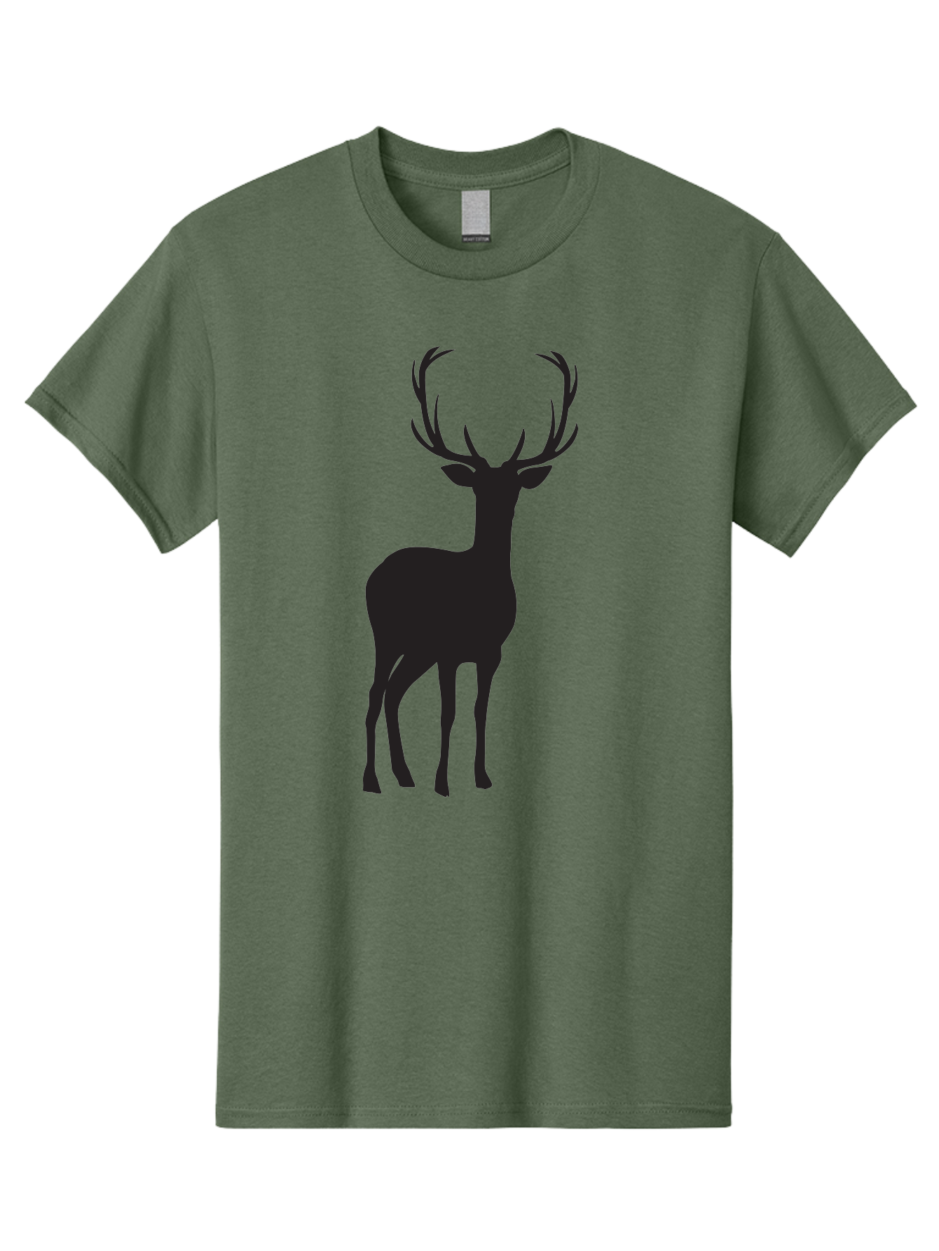 Deer Men'S Graphic Tee, 100% Cotton, Comfortable Casual Summer Wear, Machine Washable, Deer Silhouette, Majestic Stag, Wildlife Graphic, Antlers, Wild Animal, Minimalist Design, Nature-Inspired Art, Simple Illustration Aac647