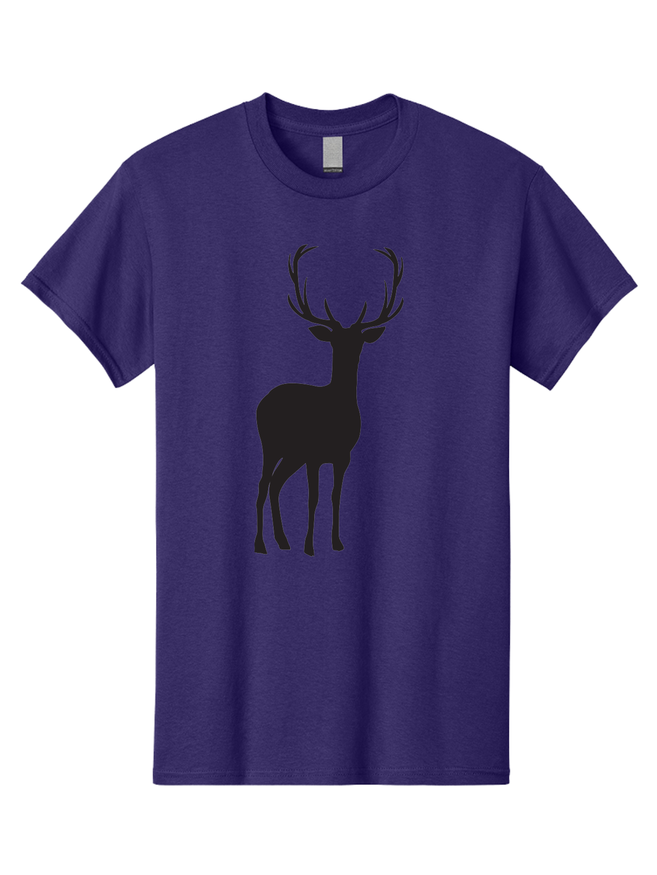 Deer Men'S Graphic Tee, 100% Cotton, Comfortable Casual Summer Wear, Machine Washable, Deer Silhouette, Majestic Stag, Wildlife Graphic, Antlers, Wild Animal, Minimalist Design, Nature-Inspired Art, Simple Illustration Aac647