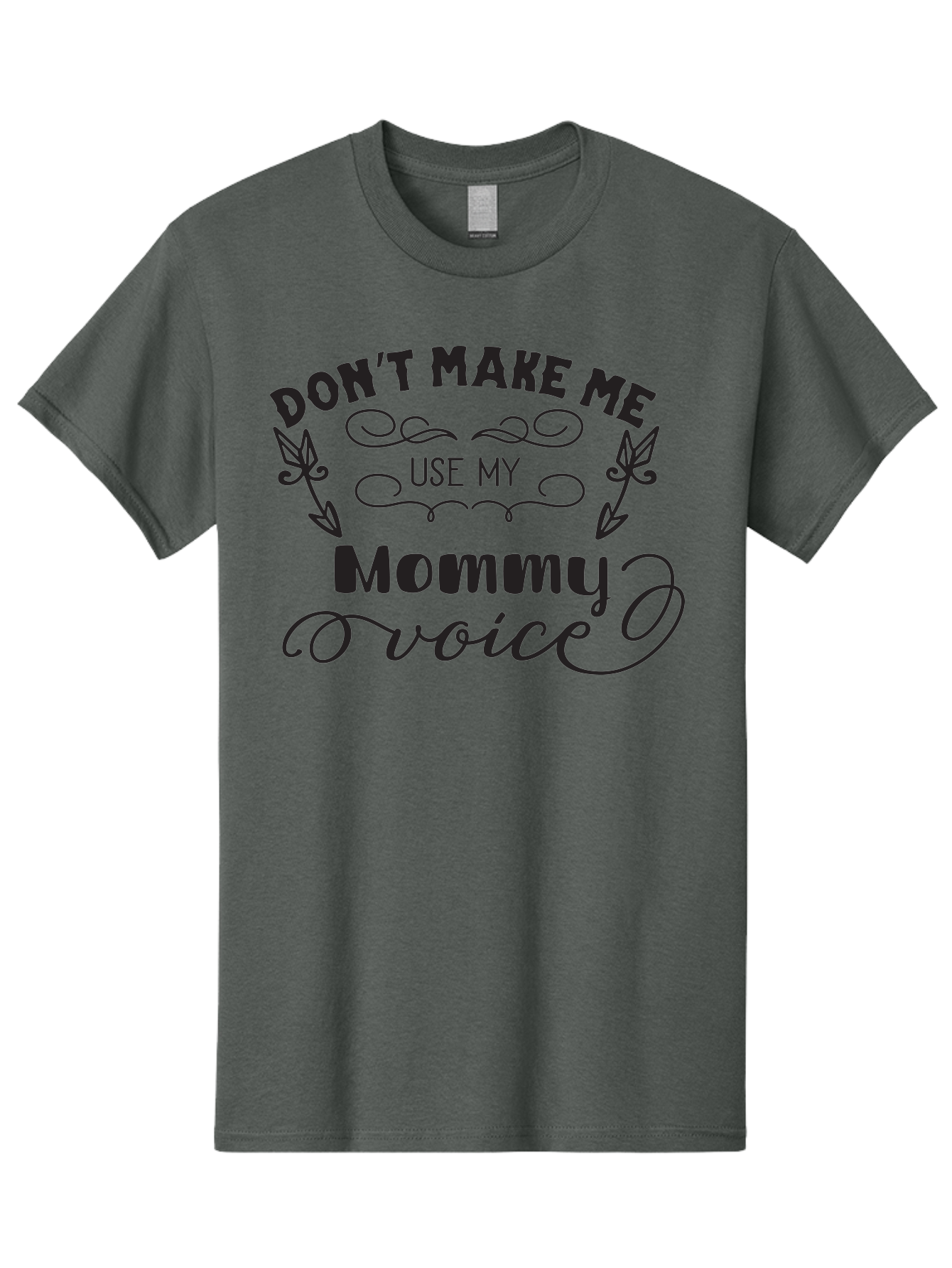 Don-T-Make-Me-Use-My-Mommy-Voice Men'S Graphic Tee, 100% Cotton, Comfortable Casual Summer Wear, Machine Washable, Funny Parenting Quote, Mommy Voice Warning, Humorous Motherhood, Parenting Humor, Mom Life, Snarky Quotes, Sassy Mom Quotes, Aac656
