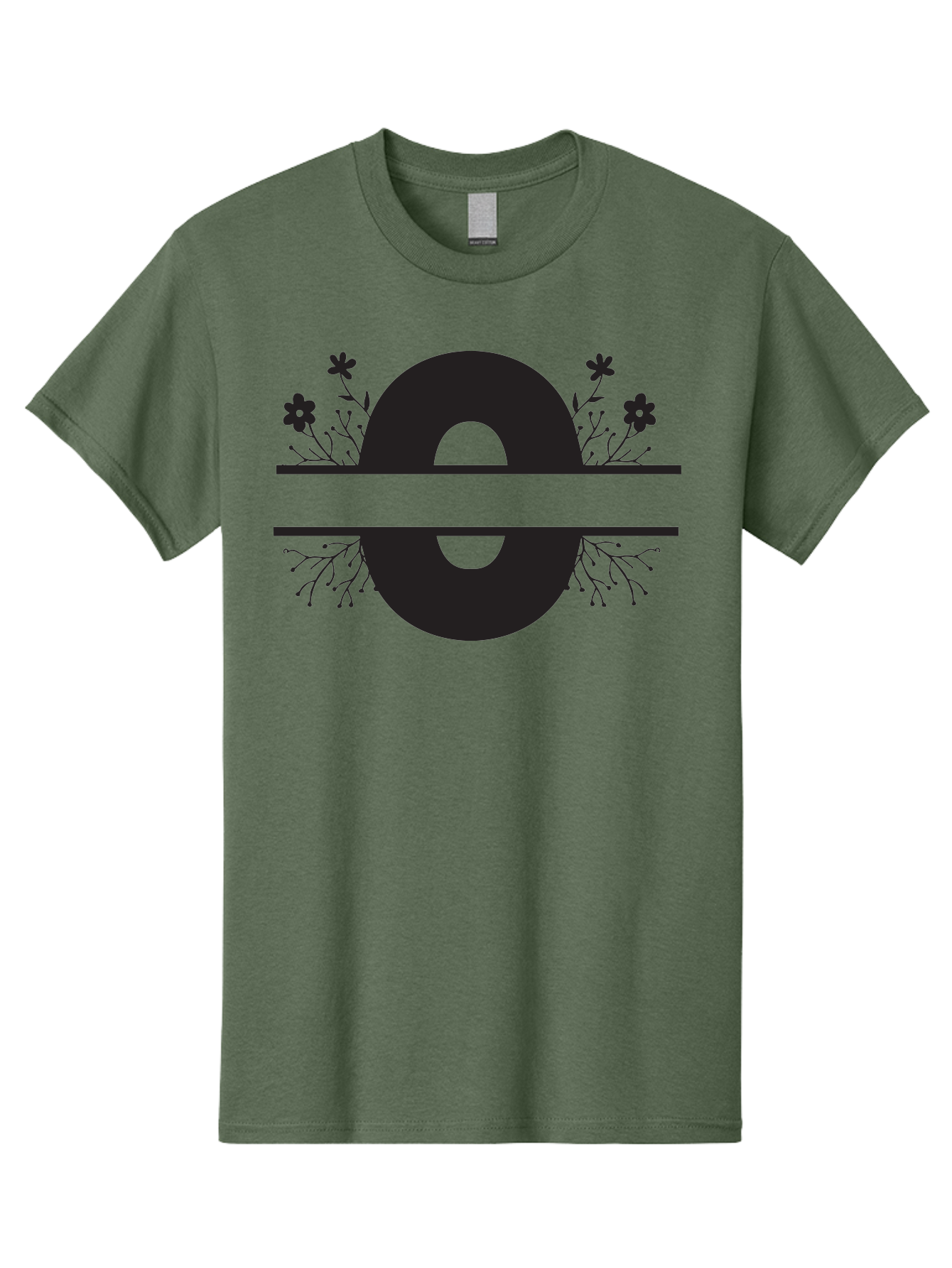 E-2 Men'S Graphic Tee, 100% Cotton, Comfortable Casual Summer Wear, Machine Washable, Black Letter E, Floral Design, Abstract Art, Minimalist Style, Bold Typography, Artistic Expression, Elegance, Simplicity, Modern Aesthetic, Unique Design, Aac665
