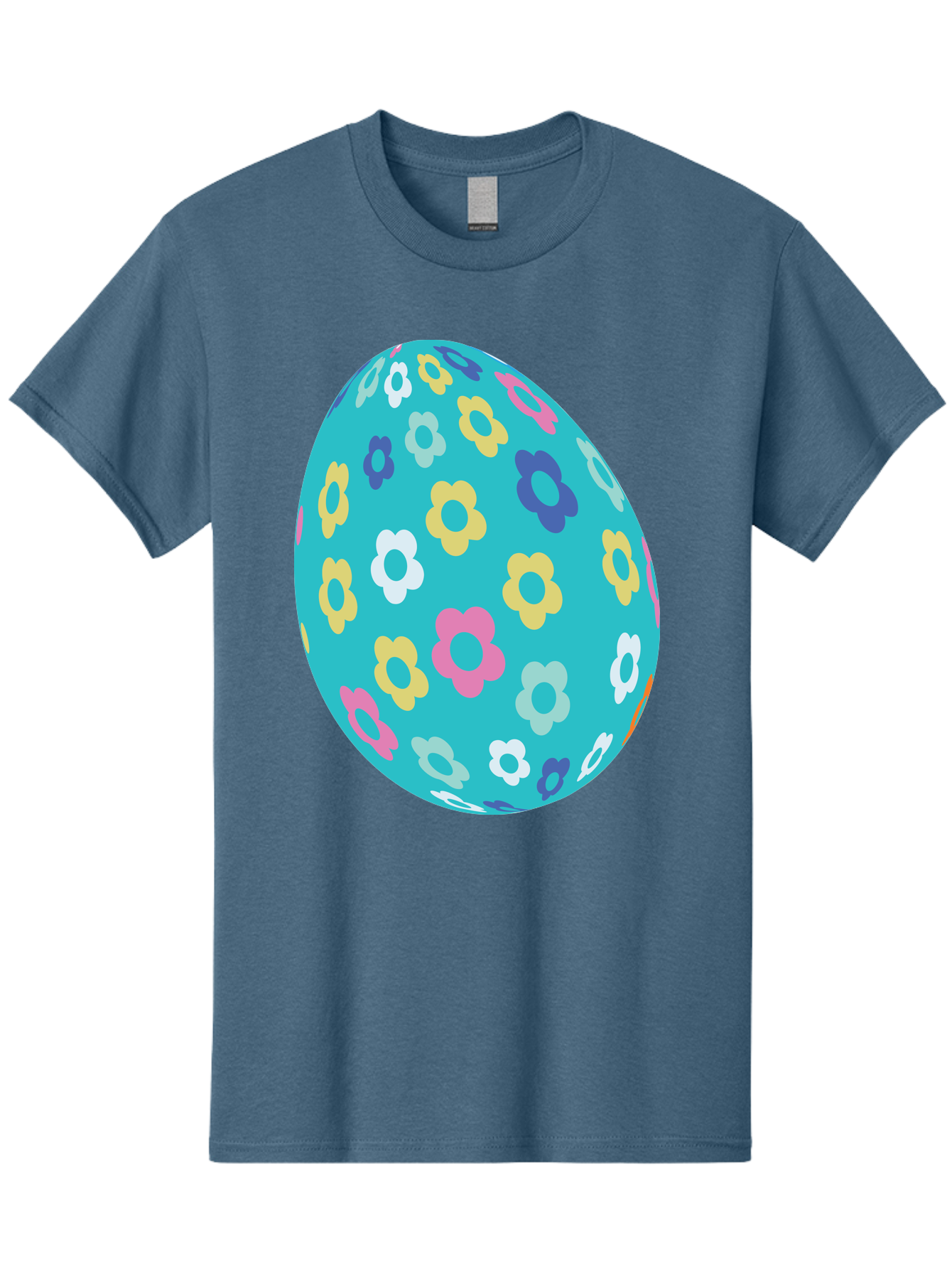 Easter-Egg-Flowers Men'S Graphic Tee, 100% Cotton, Comfortable Casual Summer Wear, Machine Washable, Easter Egg Decoration, Floral Pattern, Colorful Flowers, Pastel Colors, Spring Theme, Easter Celebration, Festive Design, Decorative Egg, Aac675