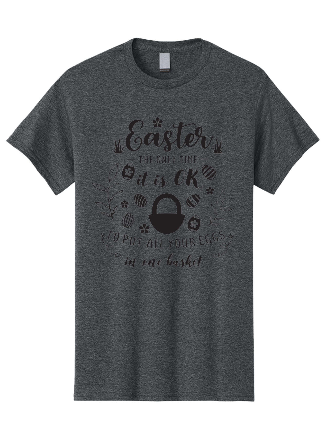 Easter-Eggs Men'S Graphic Tee, 100% Cotton, Comfortable Casual Summer Wear, Machine Washable, Easter Eggs, Egg Basket, Easter Basket, Egg Hunt, Spring Flowers, Easter Quote, Funny Easter, Easter Humor, Egg Decoration Aac677