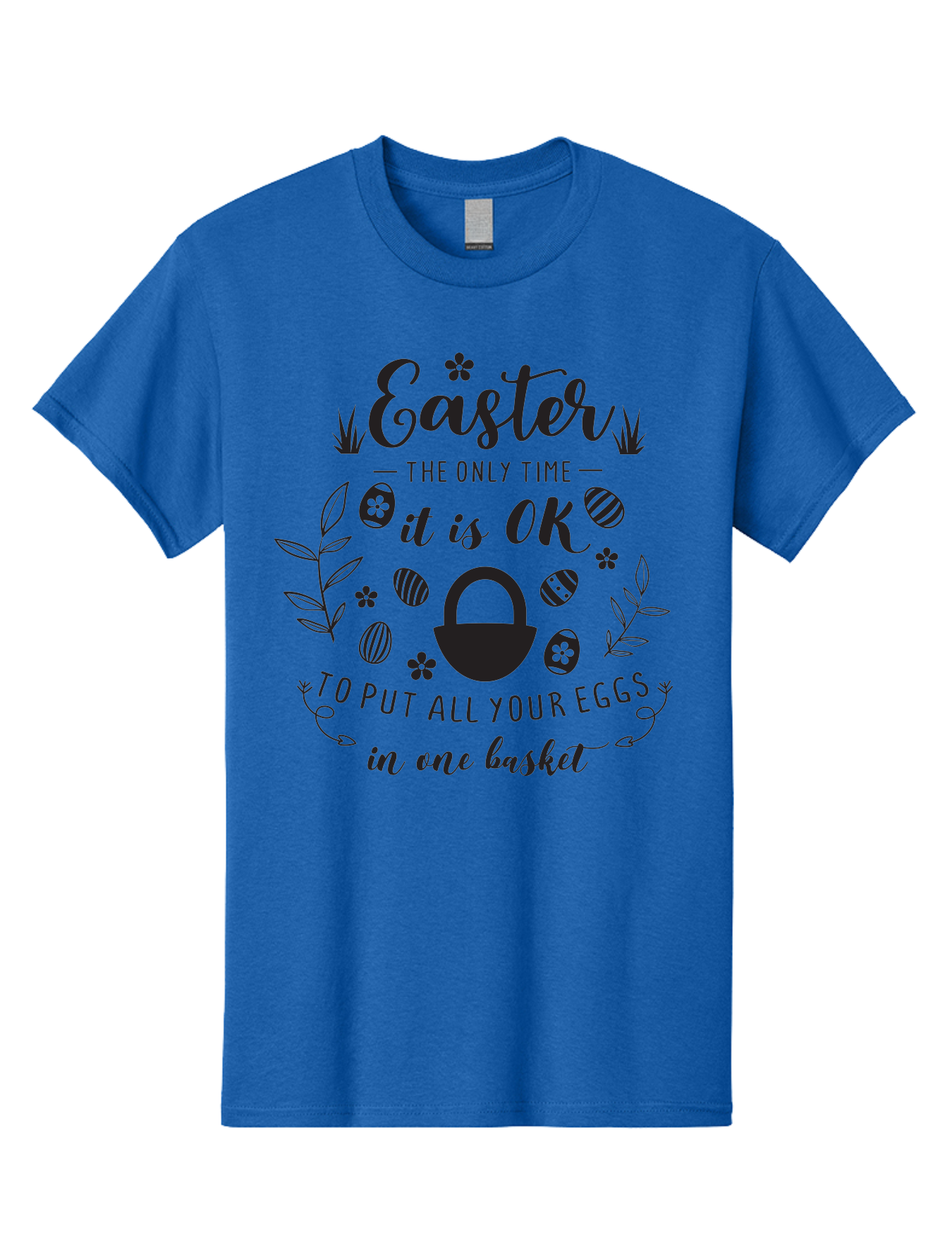 Easter-Eggs Men'S Graphic Tee, 100% Cotton, Comfortable Casual Summer Wear, Machine Washable, Easter Eggs, Egg Basket, Easter Basket, Egg Hunt, Spring Flowers, Easter Quote, Funny Easter, Easter Humor, Egg Decoration Aac677