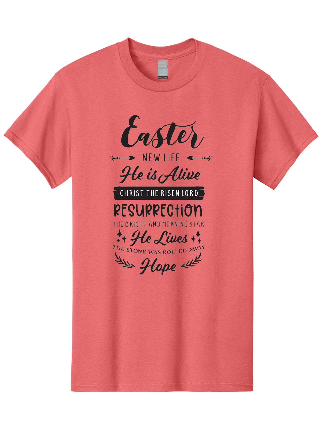 Easter Men'S Graphic Tee, 100% Cotton, Comfortable Casual Summer Wear, Machine Washable, Easter Message, He Is Alive, Christ The Risen Lord, Resurrection, New Life, Hope, Christian Faith, Biblical Scripture, Inspirational Quote, Aac678