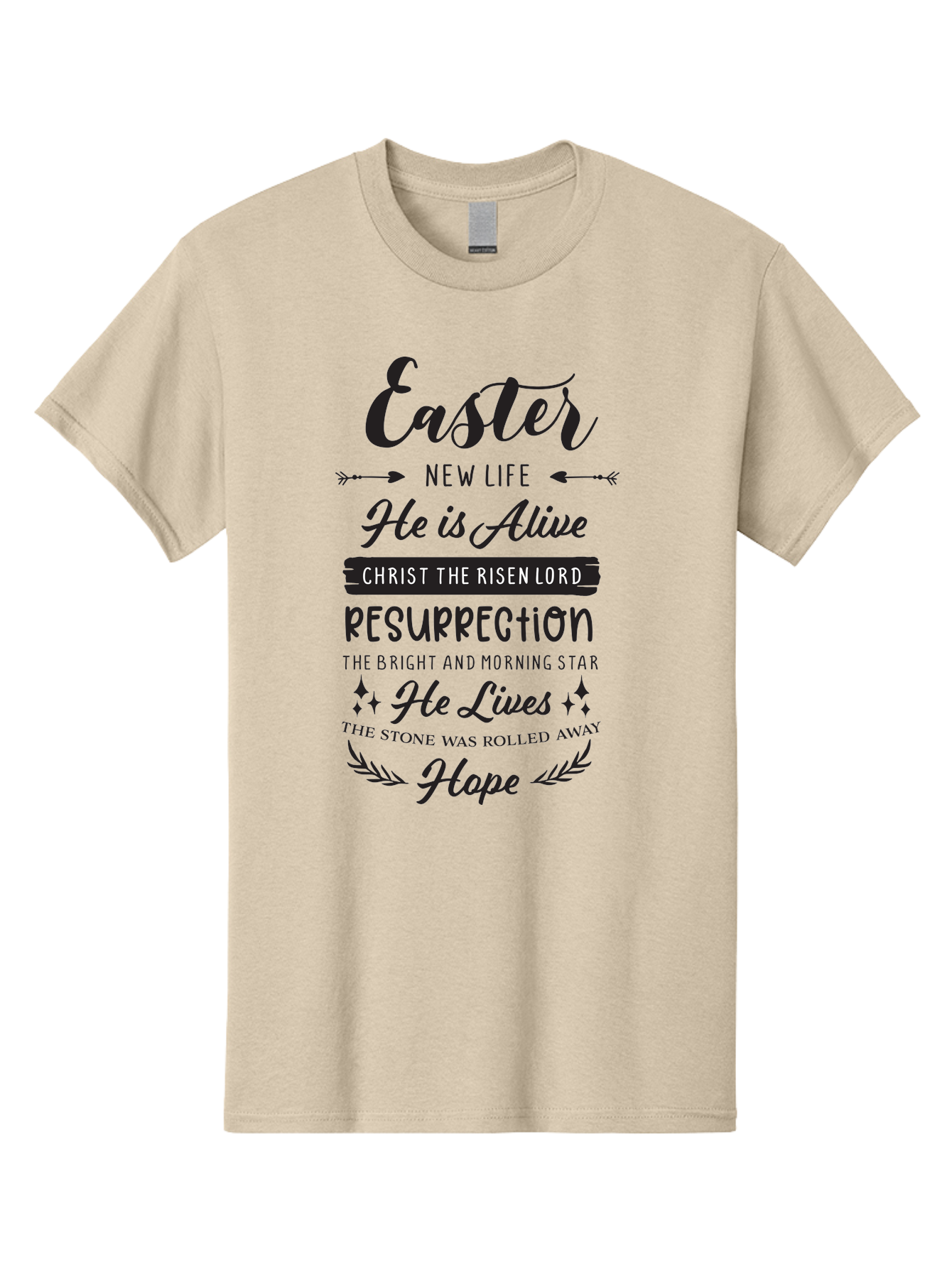 Easter Men'S Graphic Tee, 100% Cotton, Comfortable Casual Summer Wear, Machine Washable, Easter Message, He Is Alive, Christ The Risen Lord, Resurrection, New Life, Hope, Christian Faith, Biblical Scripture, Inspirational Quote, Aac678